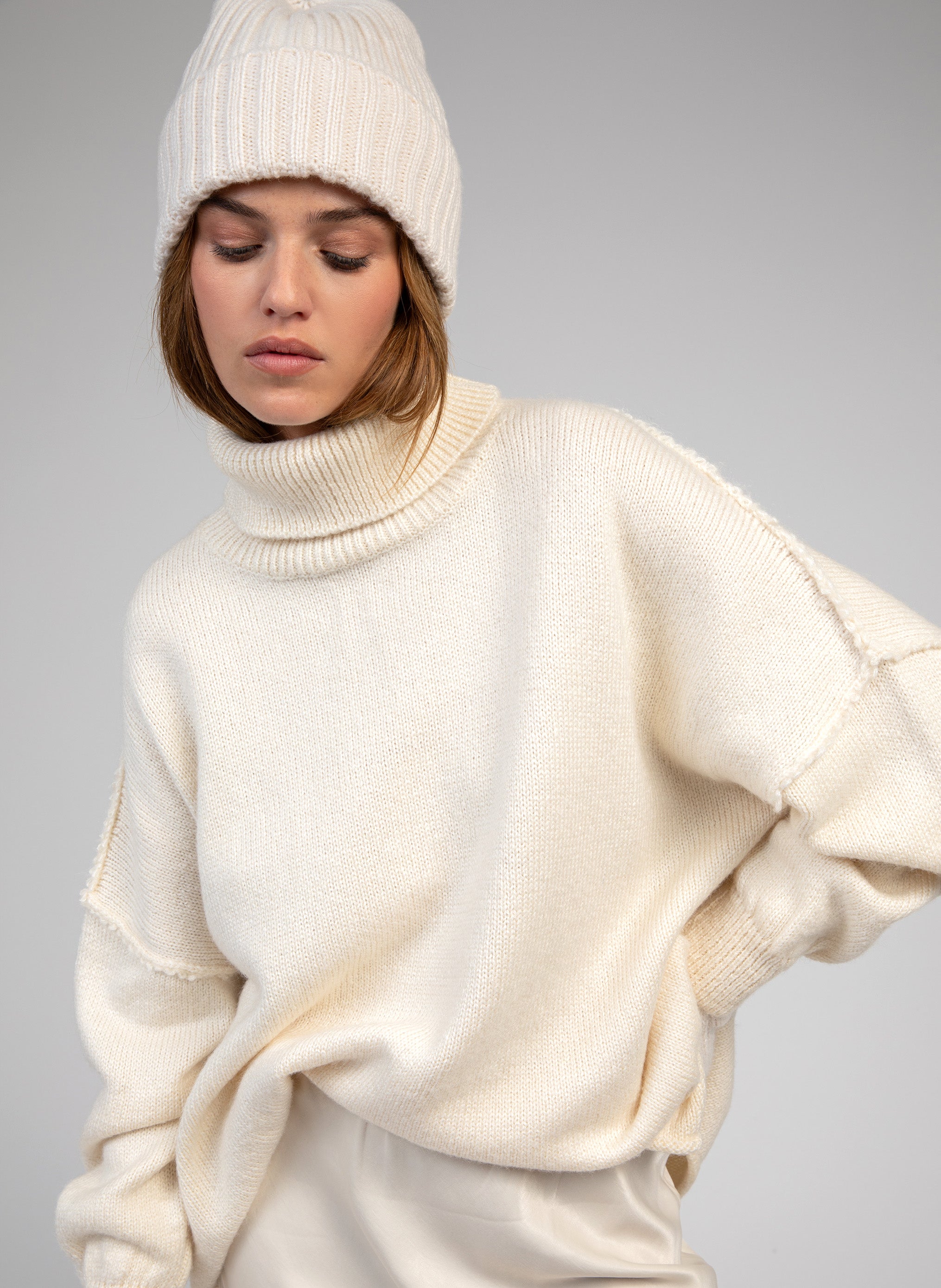 BONNET FROZEN beige melange