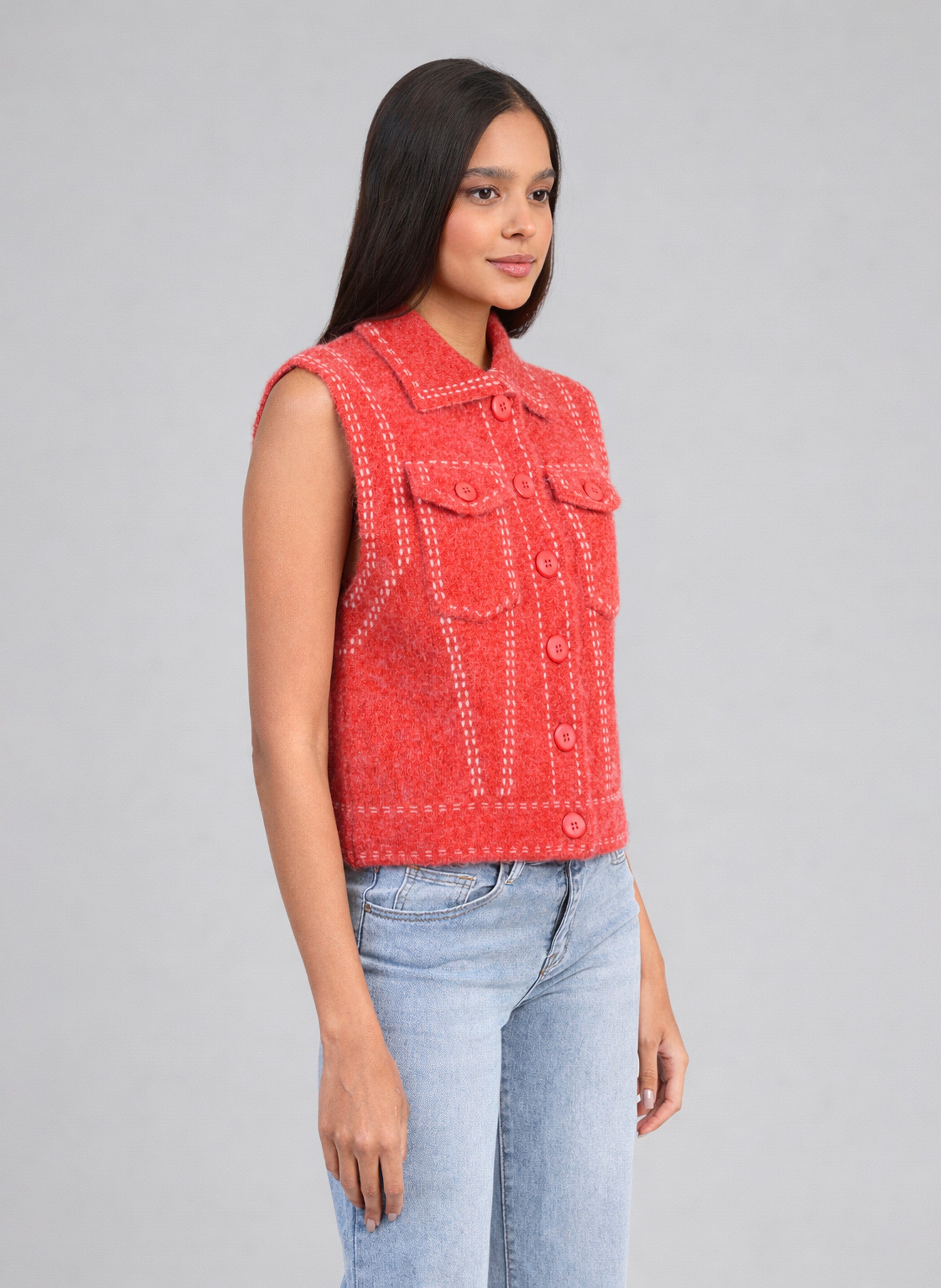 GILET LEWAYNE coquelicot