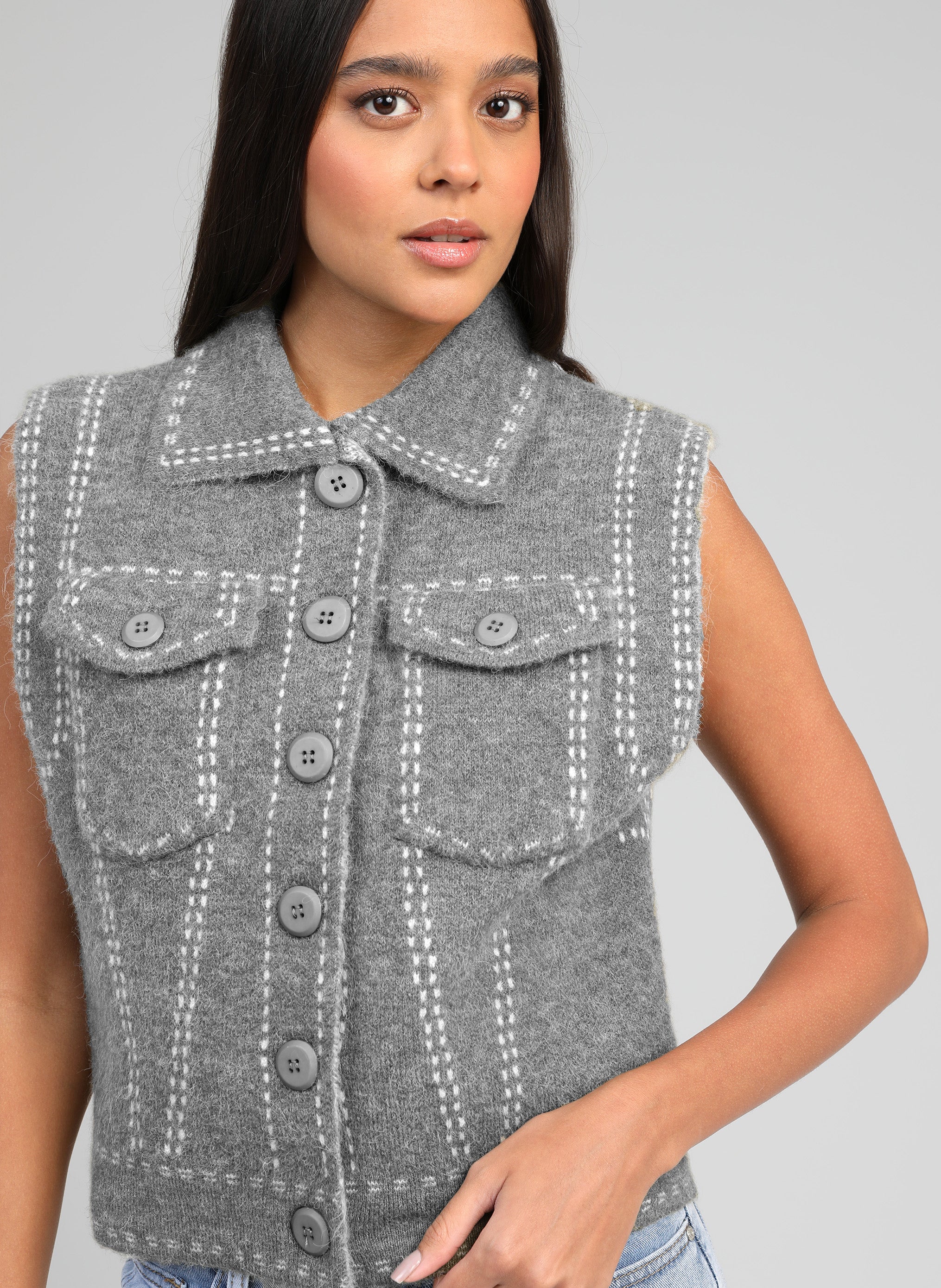 GILET LEWAYNE gris chiné