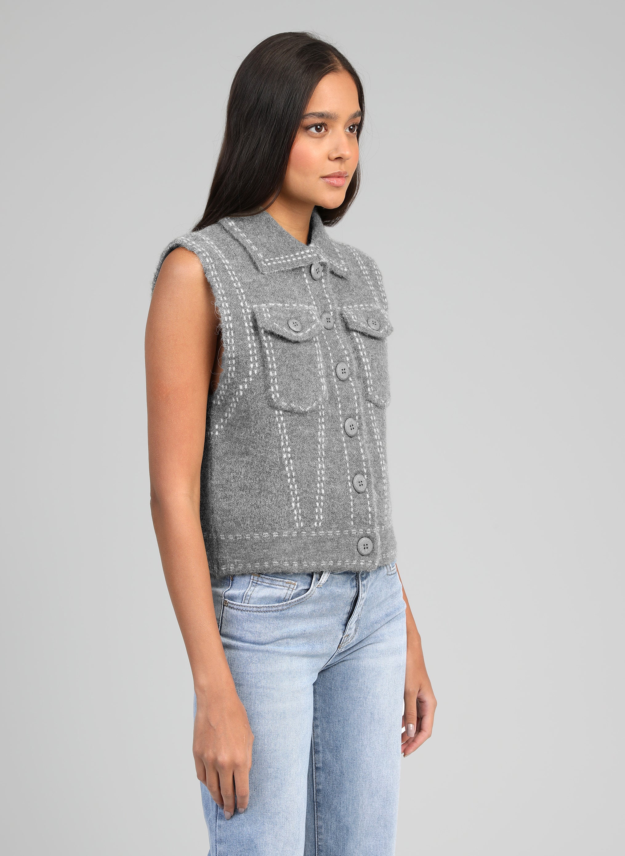 GILET LEWAYNE gris chiné