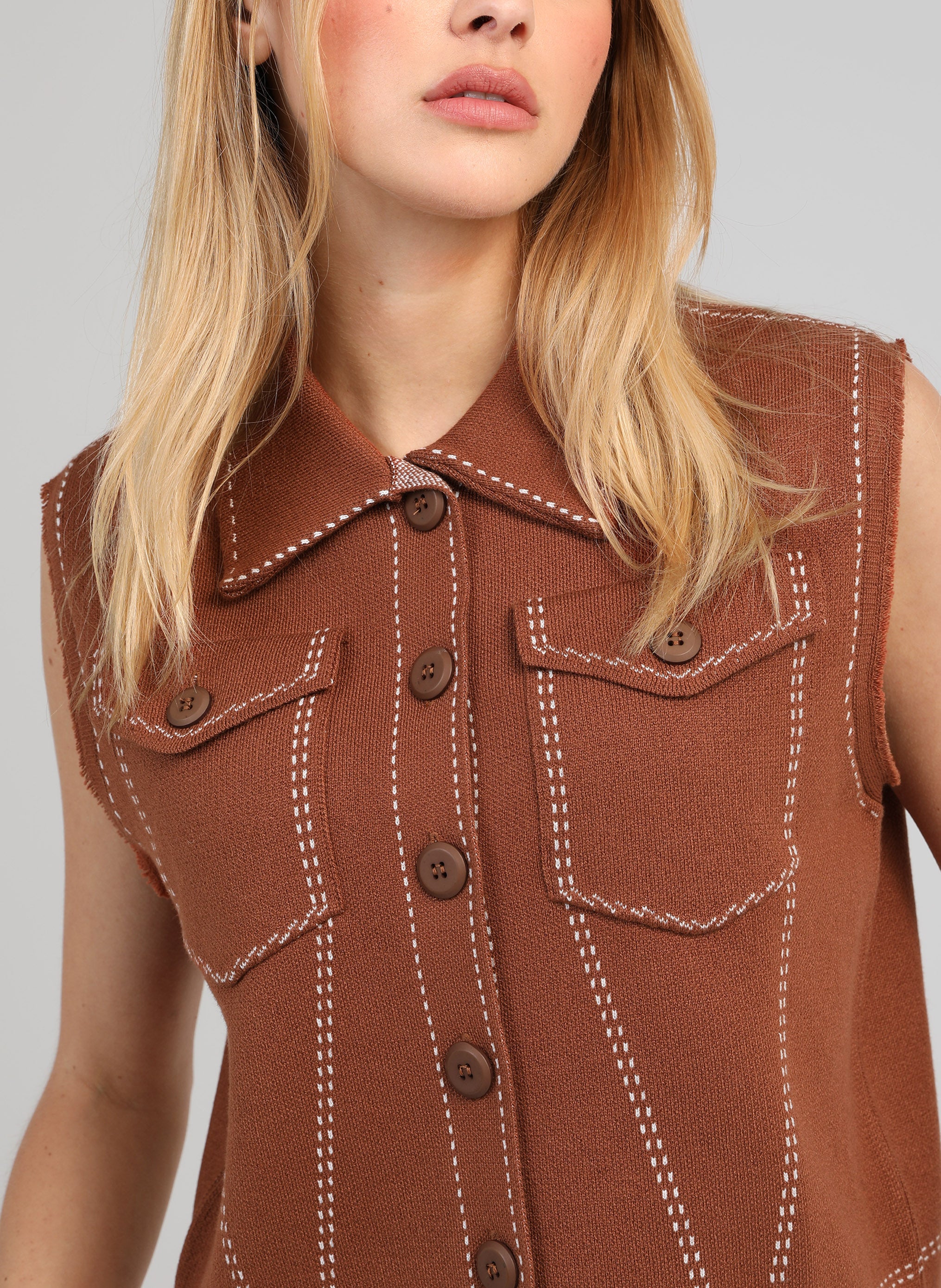 GILET LEWOODY marron