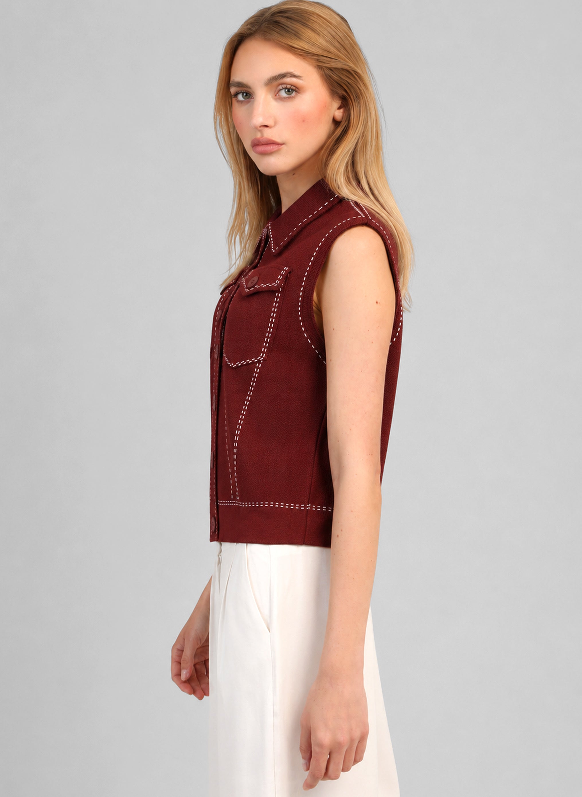 GILET LEWOODY bordeaux
