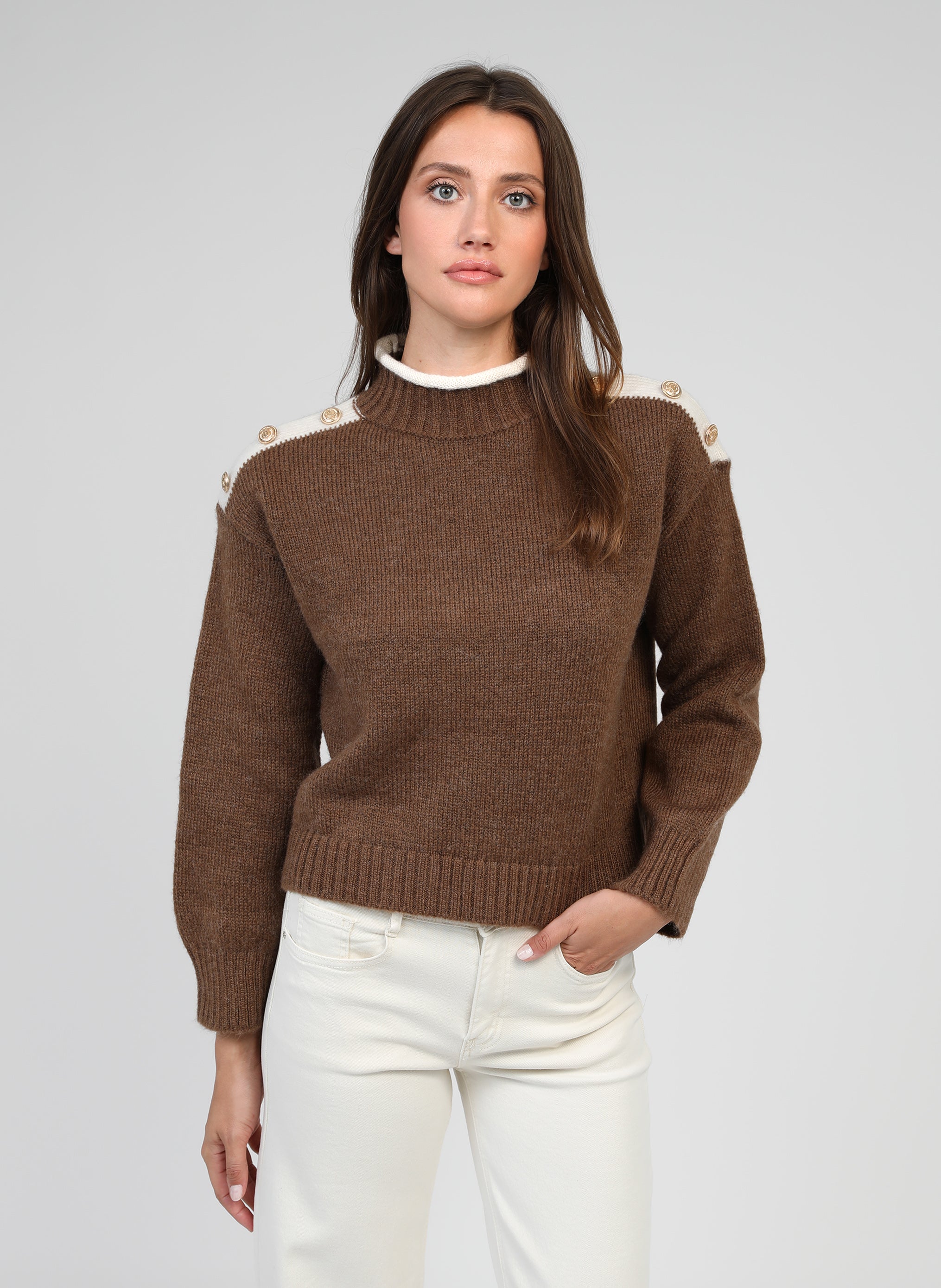 PULL LOUKI marron glace