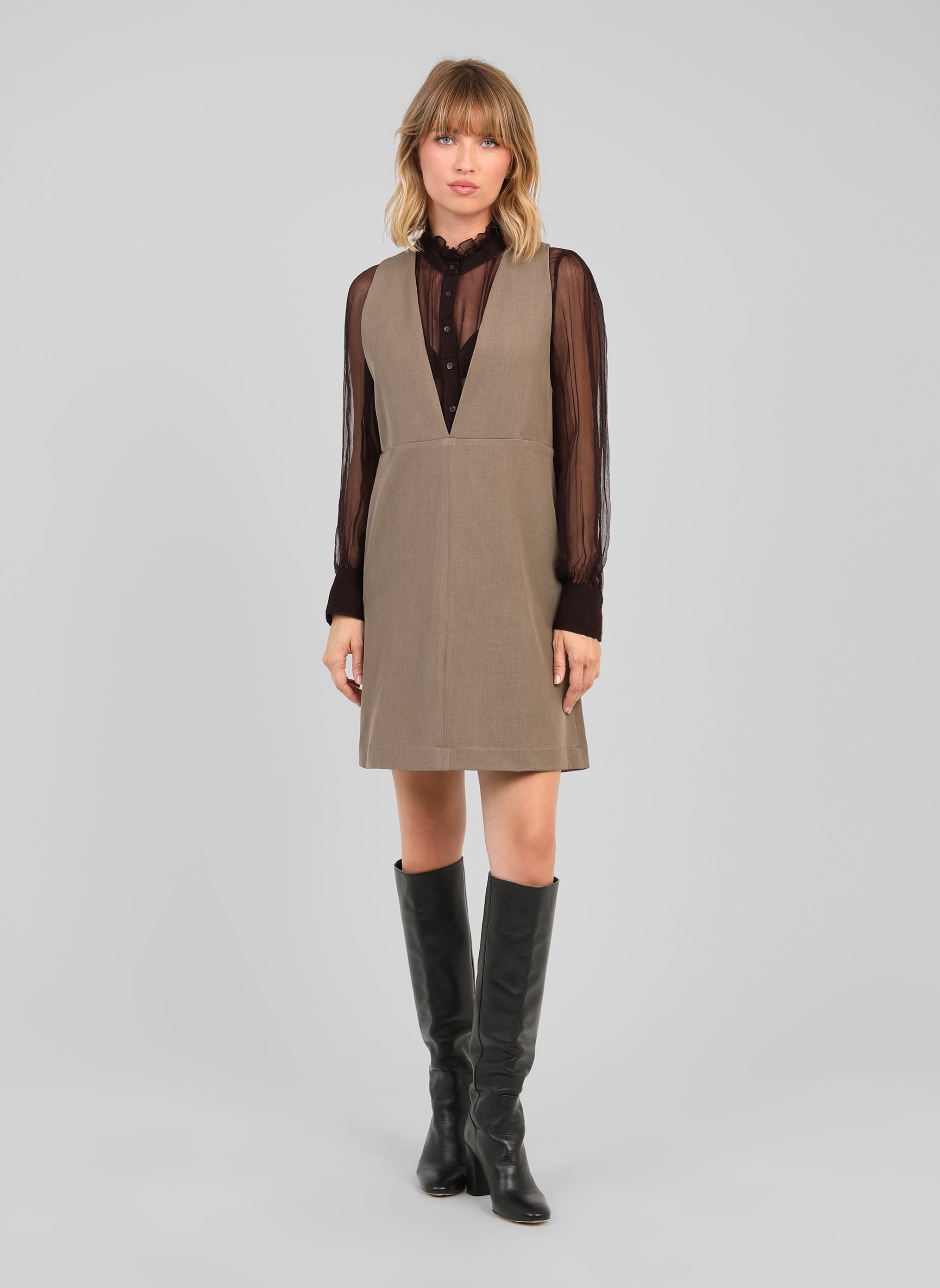 ROBE COURTE MADINA taupe