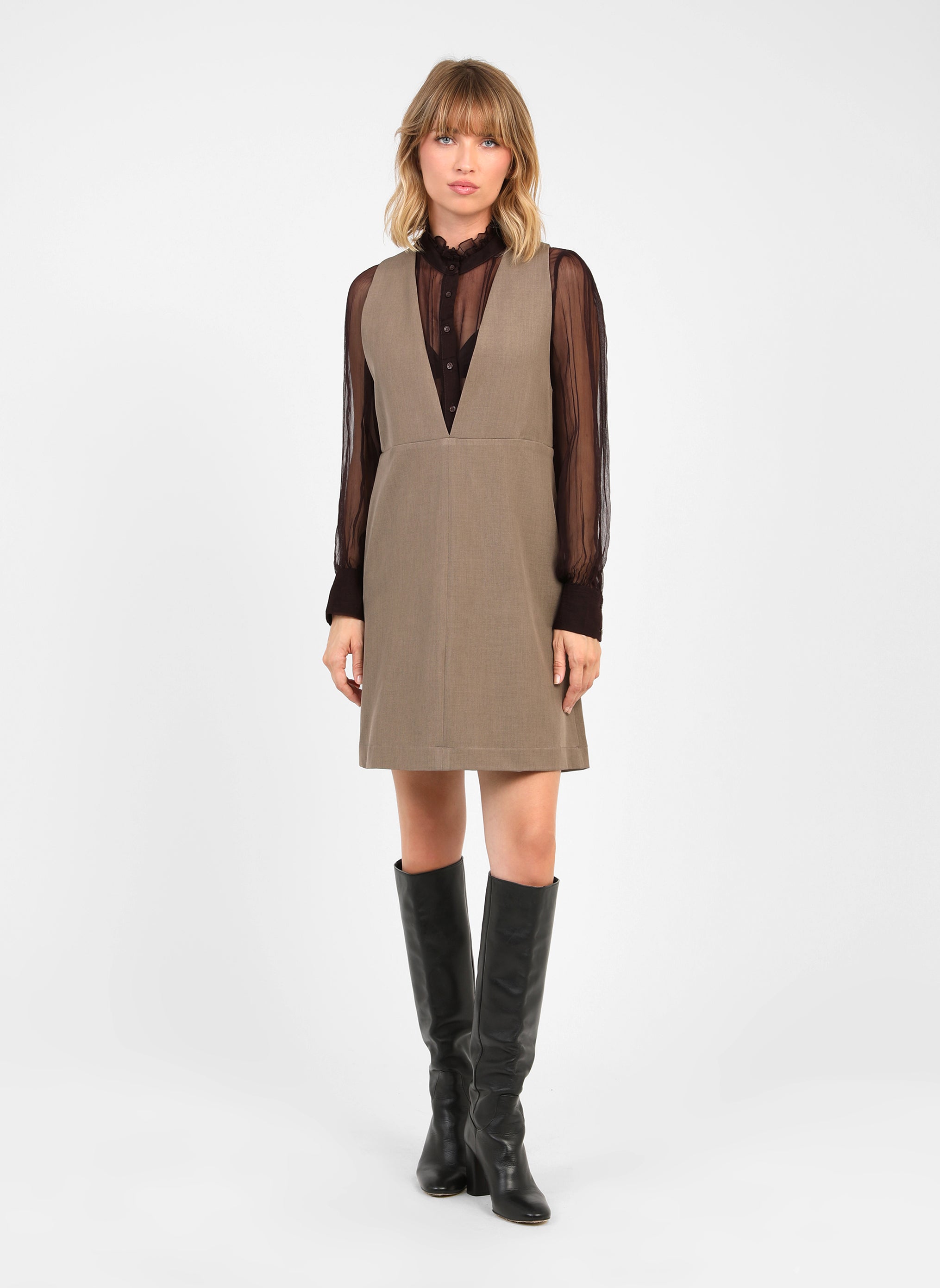 ROBE COURTE MADINA taupe