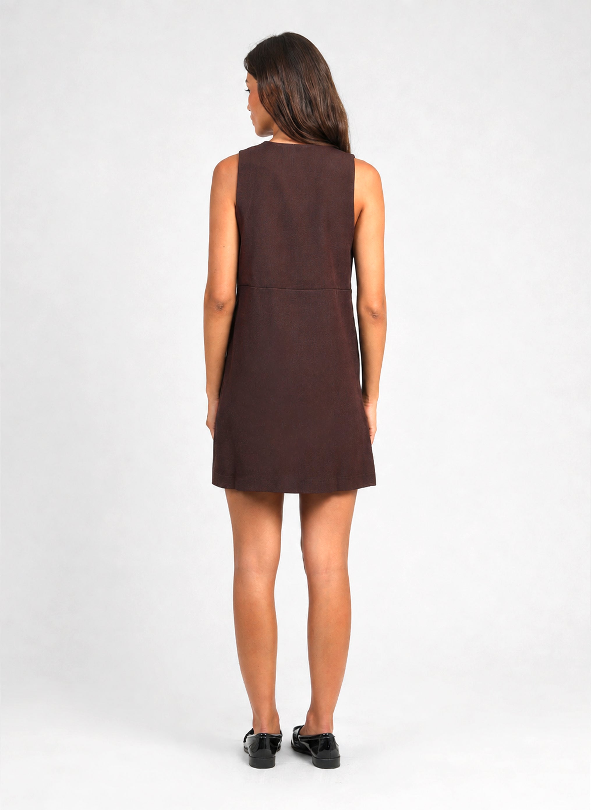 VESTIDO CORTO MADINA color café