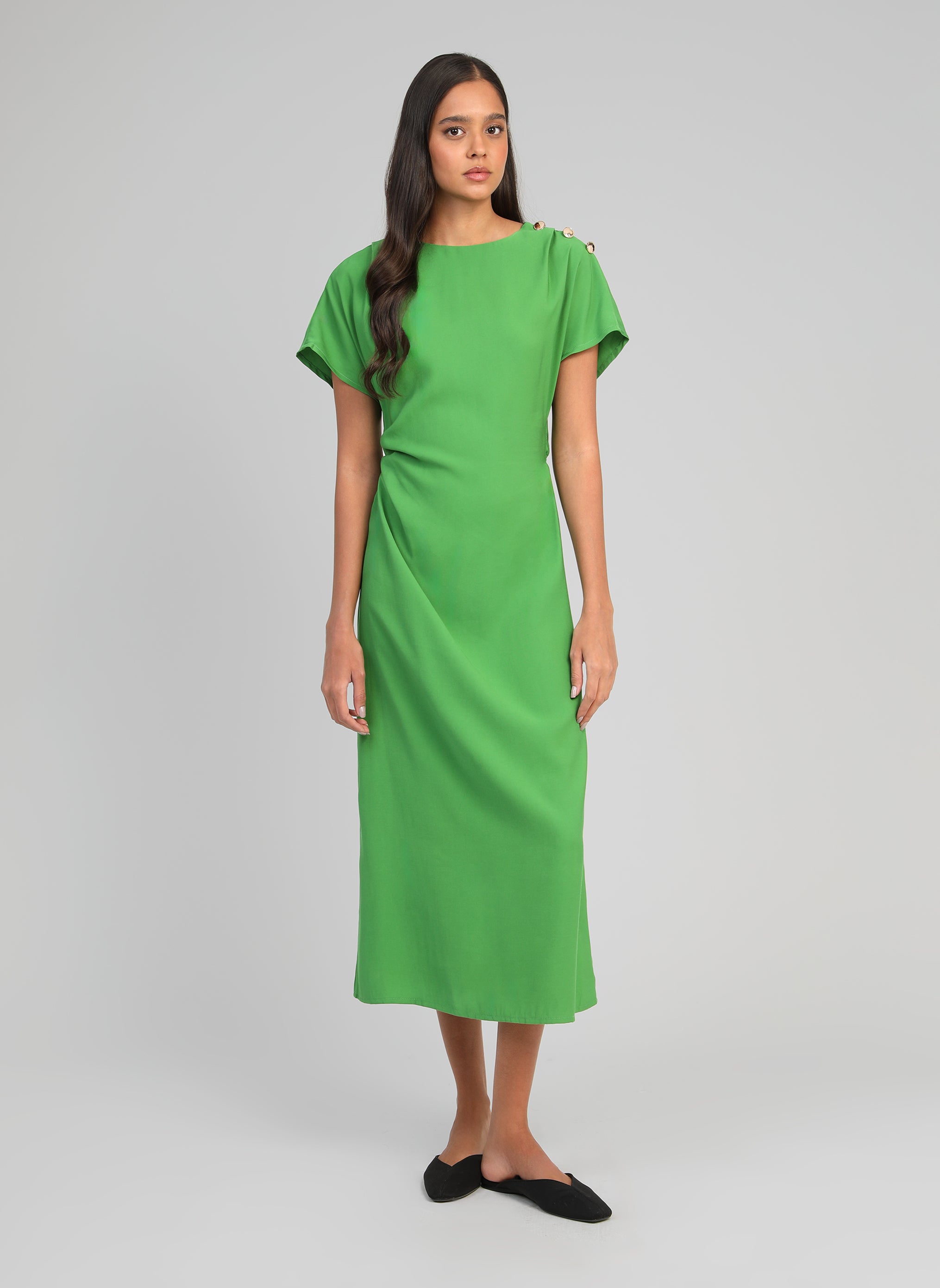 ROBE MIDI MALIXA pomme