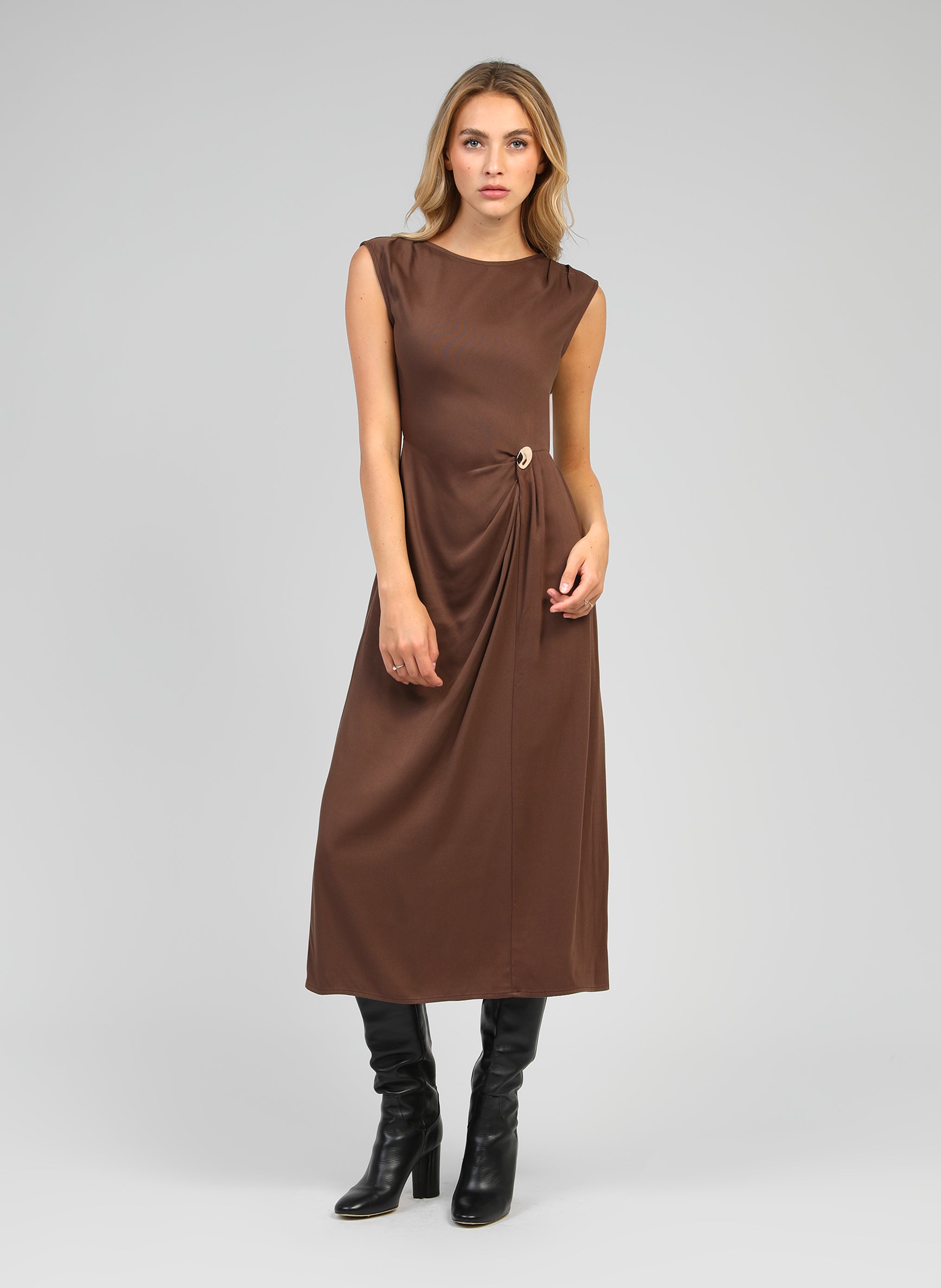 ROBE LONGUE MALEONY marron