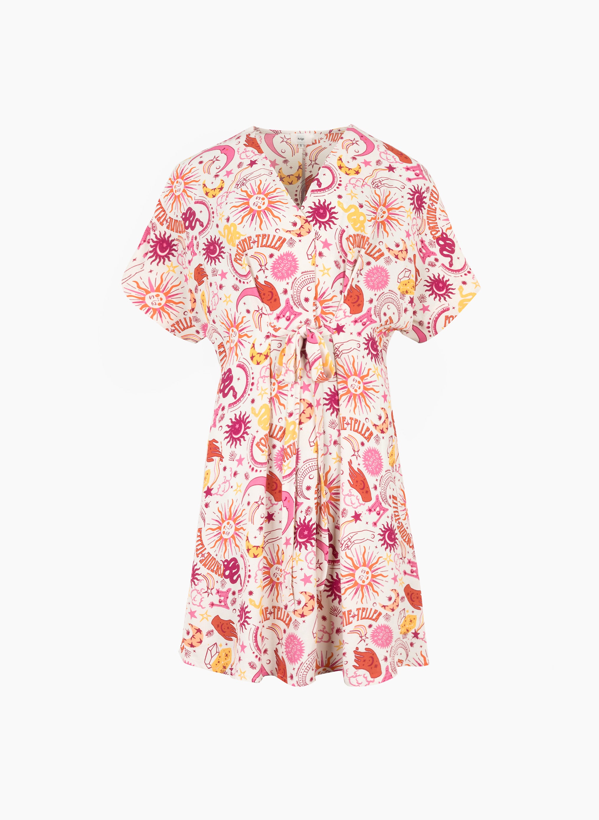 MALOUTY boho ecru SHORT DRESS