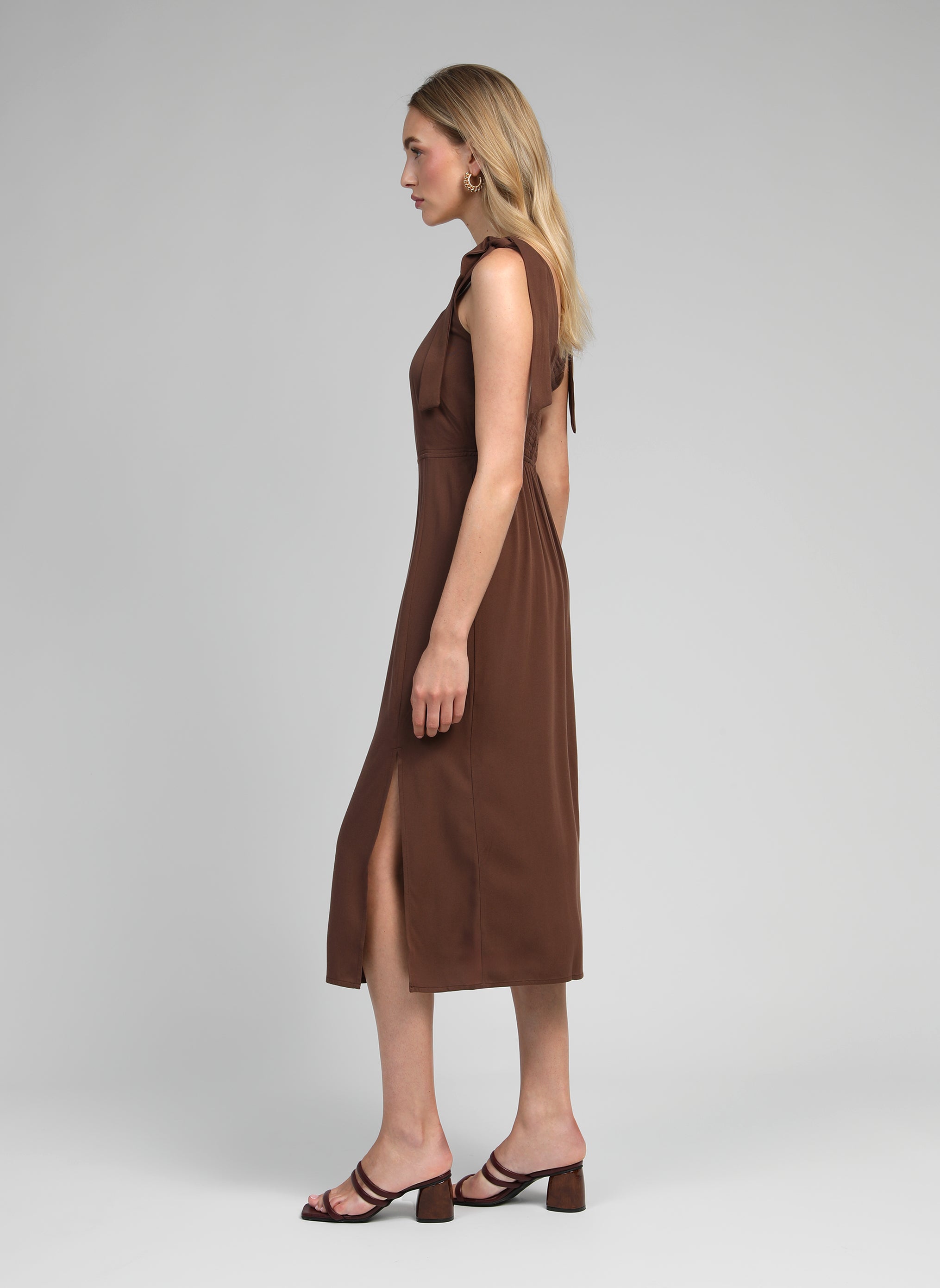 ROBE LONGUE MANTIA marron
