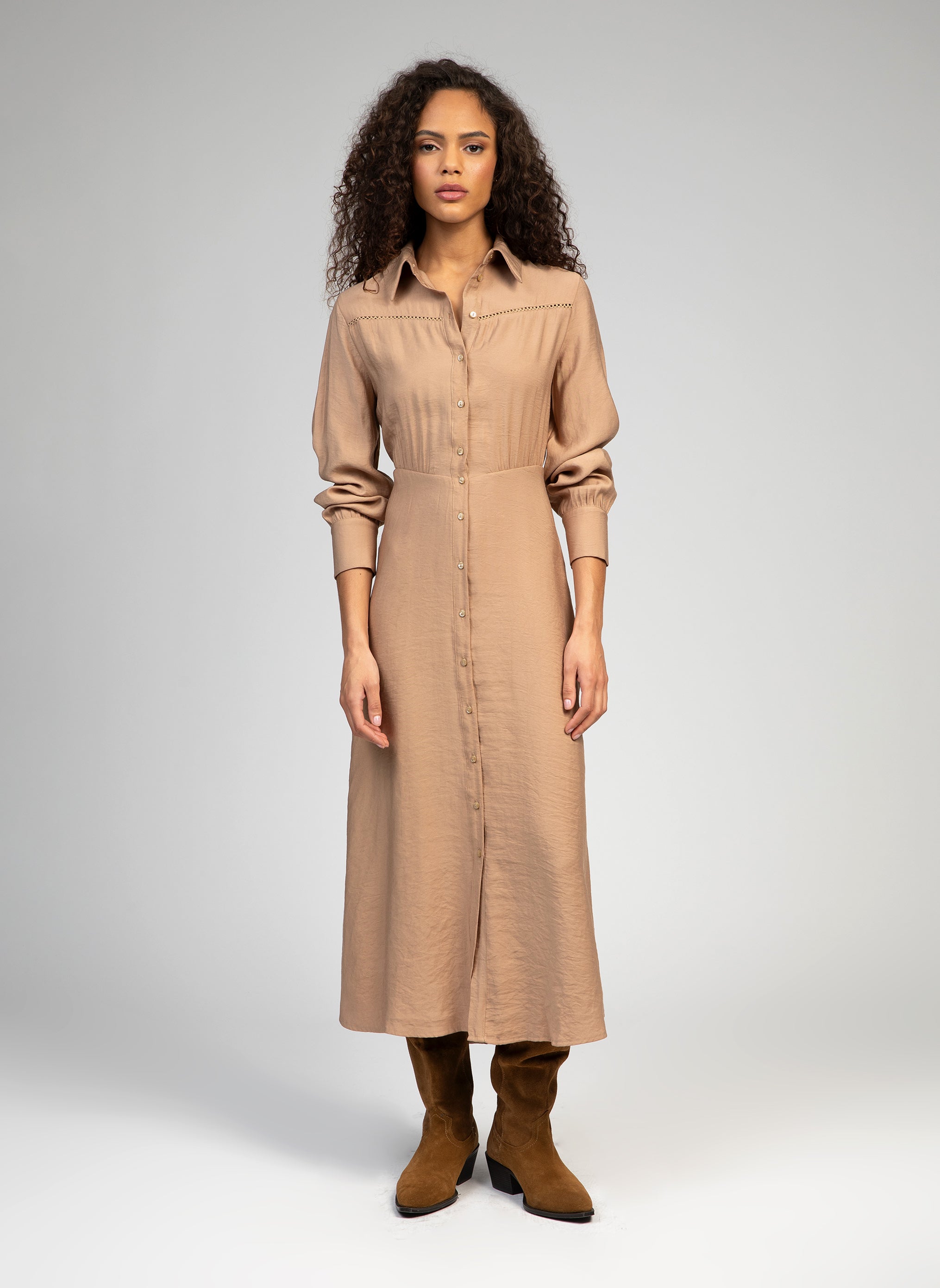 ROBE LONGUE MARBARA noisette