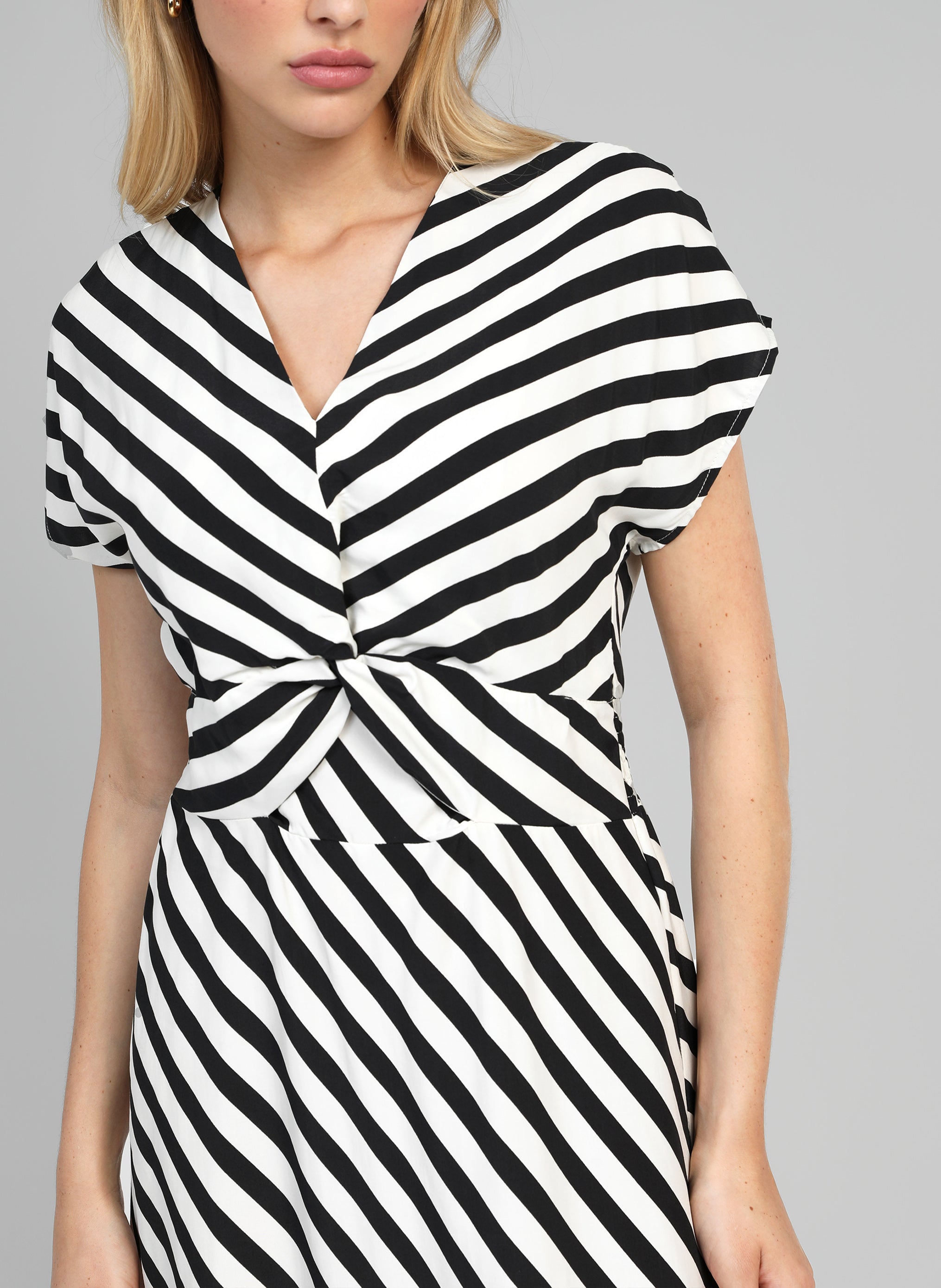 ROBE LONGUE MATIA stipe noir