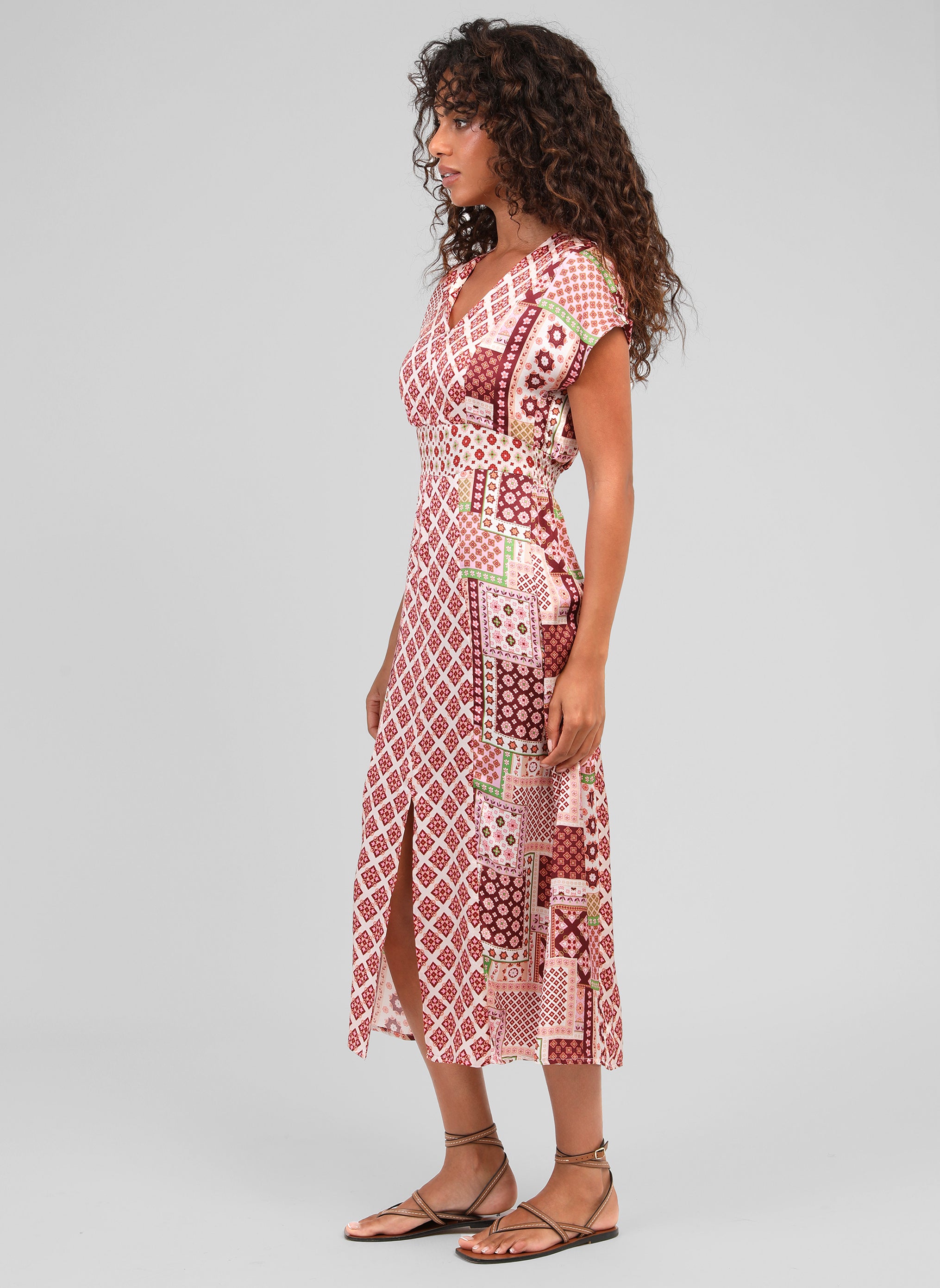 ROBE MIDI MIRAGE patchila bordeaux
