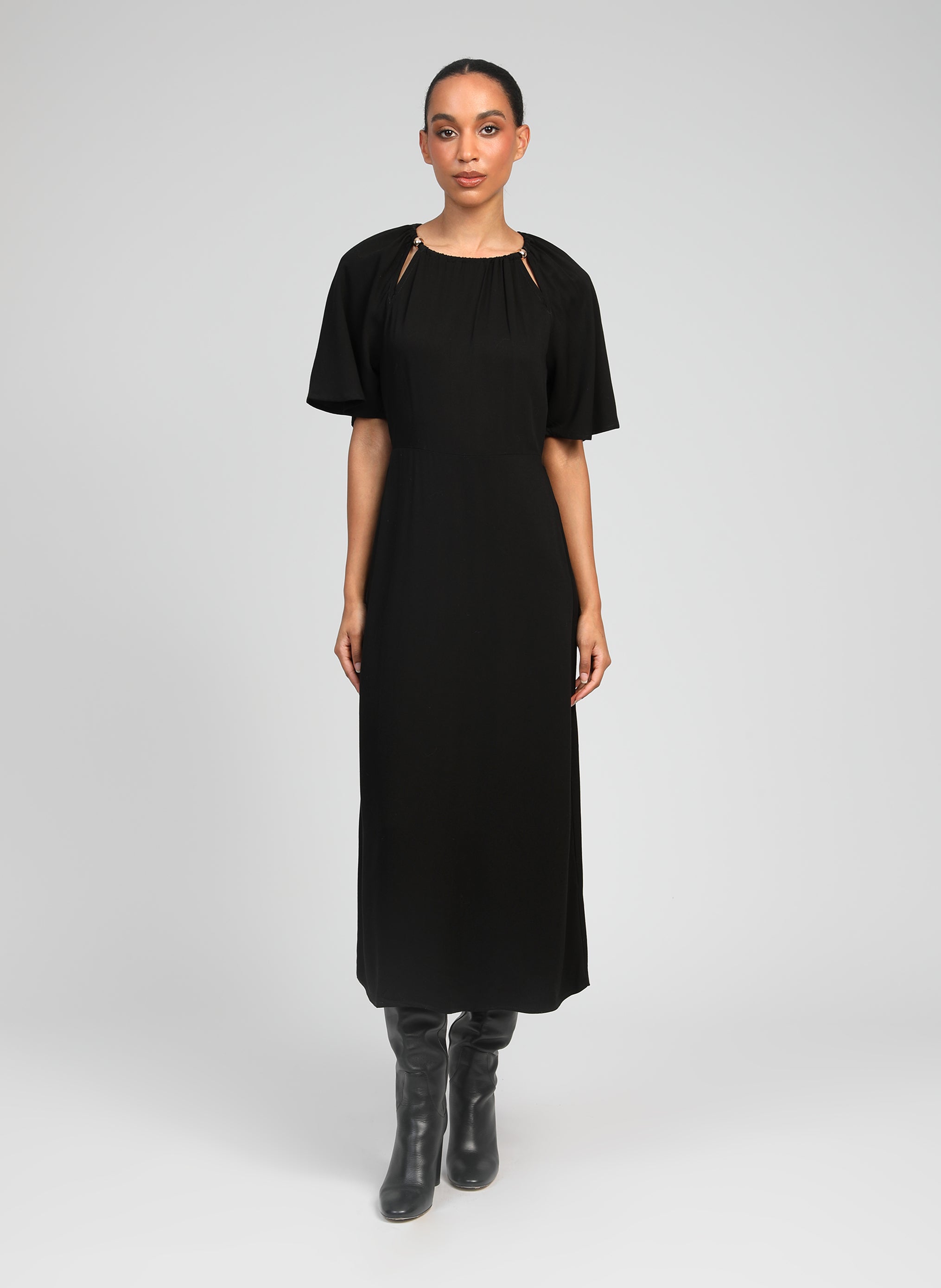 ROBE LONGUE MORIANA noir