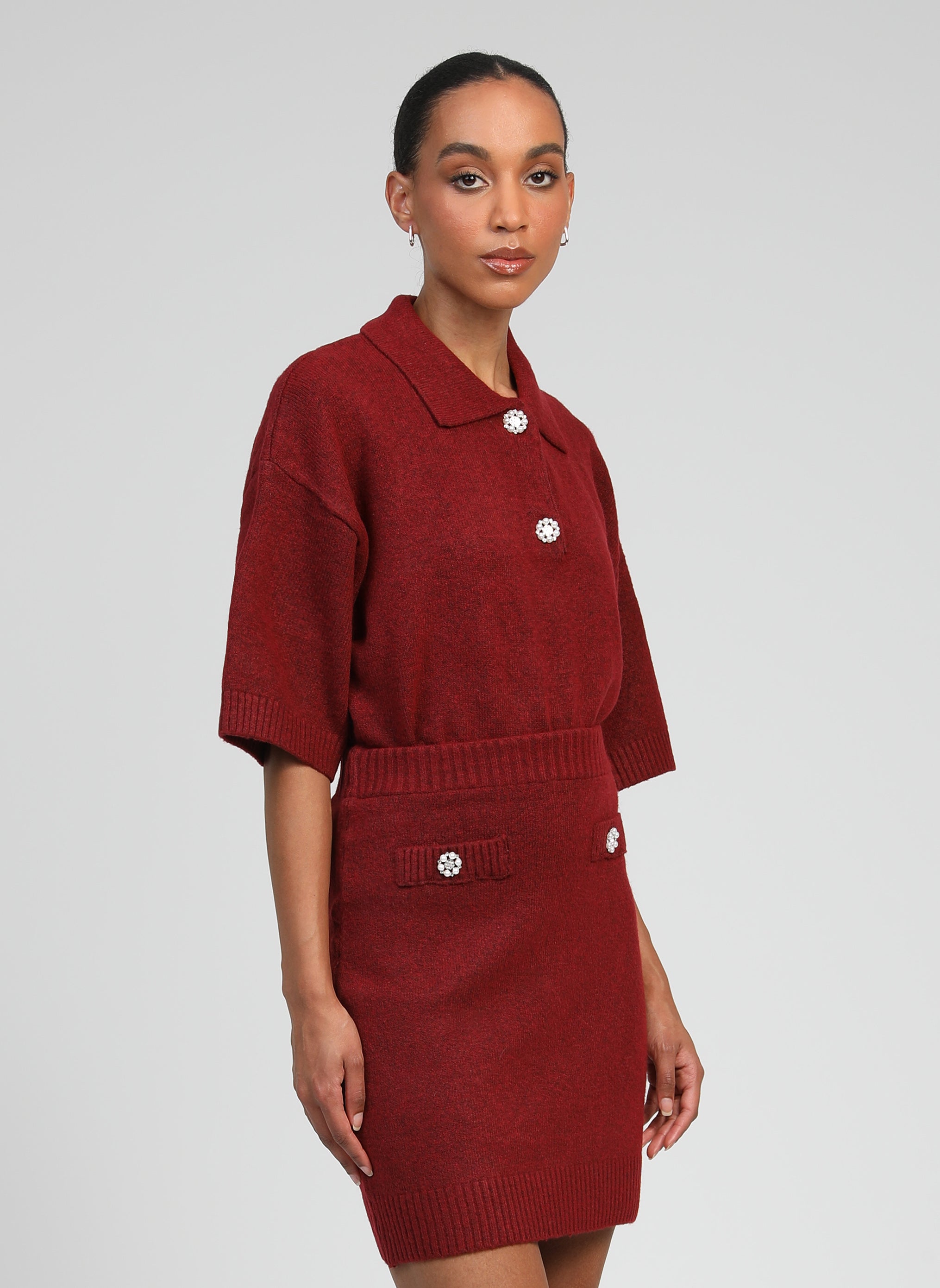 JUPE COURTE NAMINI framboise