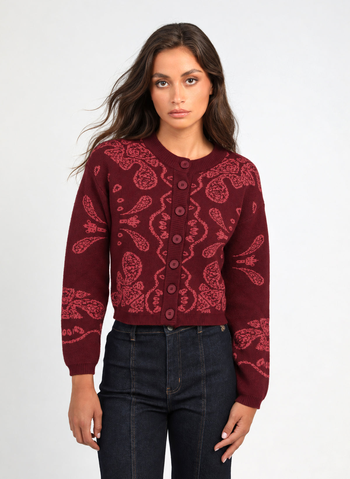 GILET NAYANA grenat