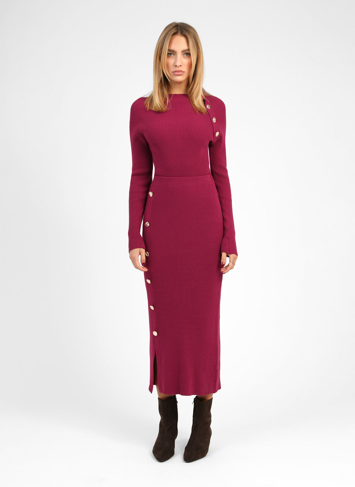 JUPE LONGUE NINA framboise