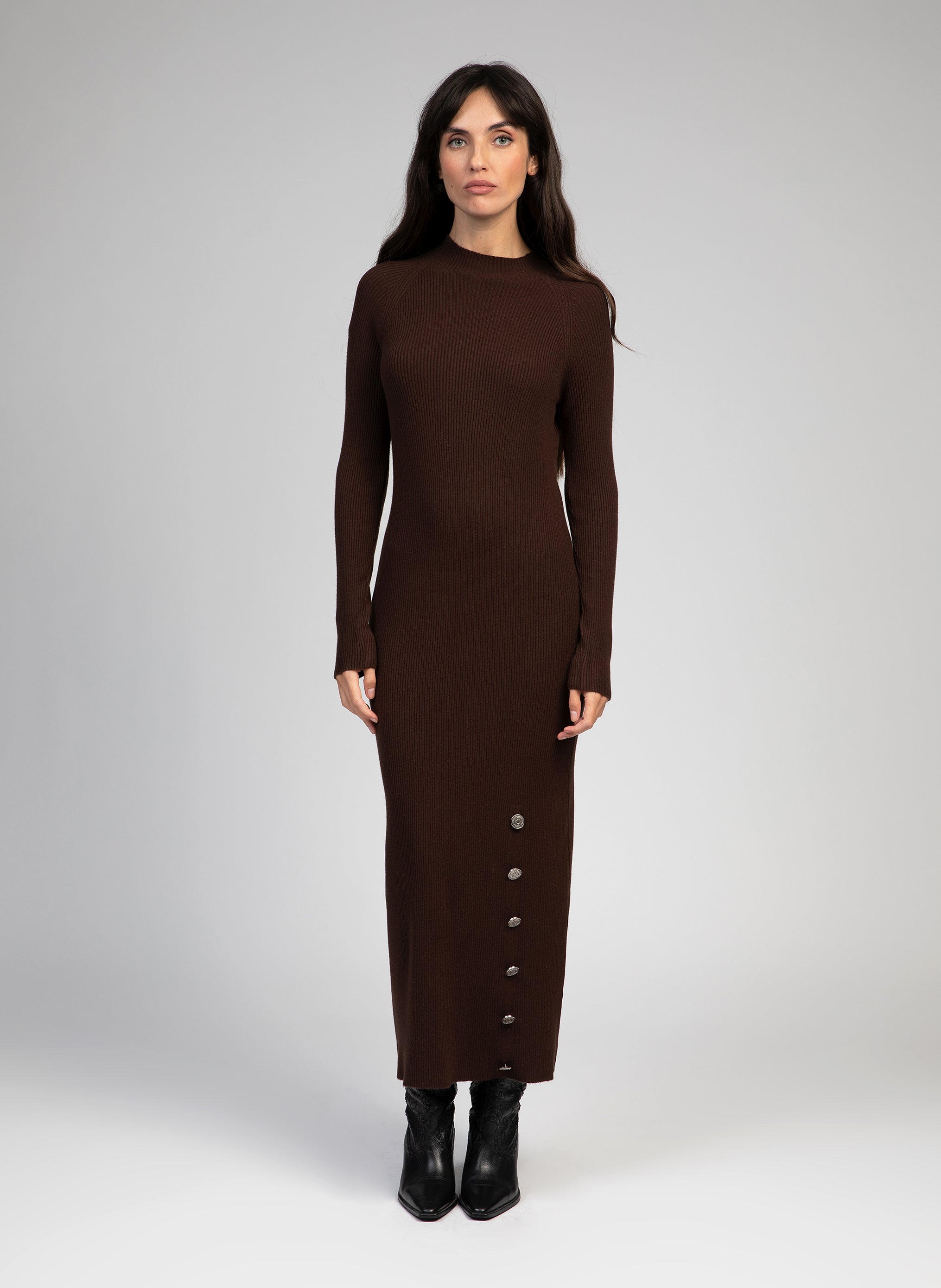 ROBE MIDI NIRMALA chocolat
