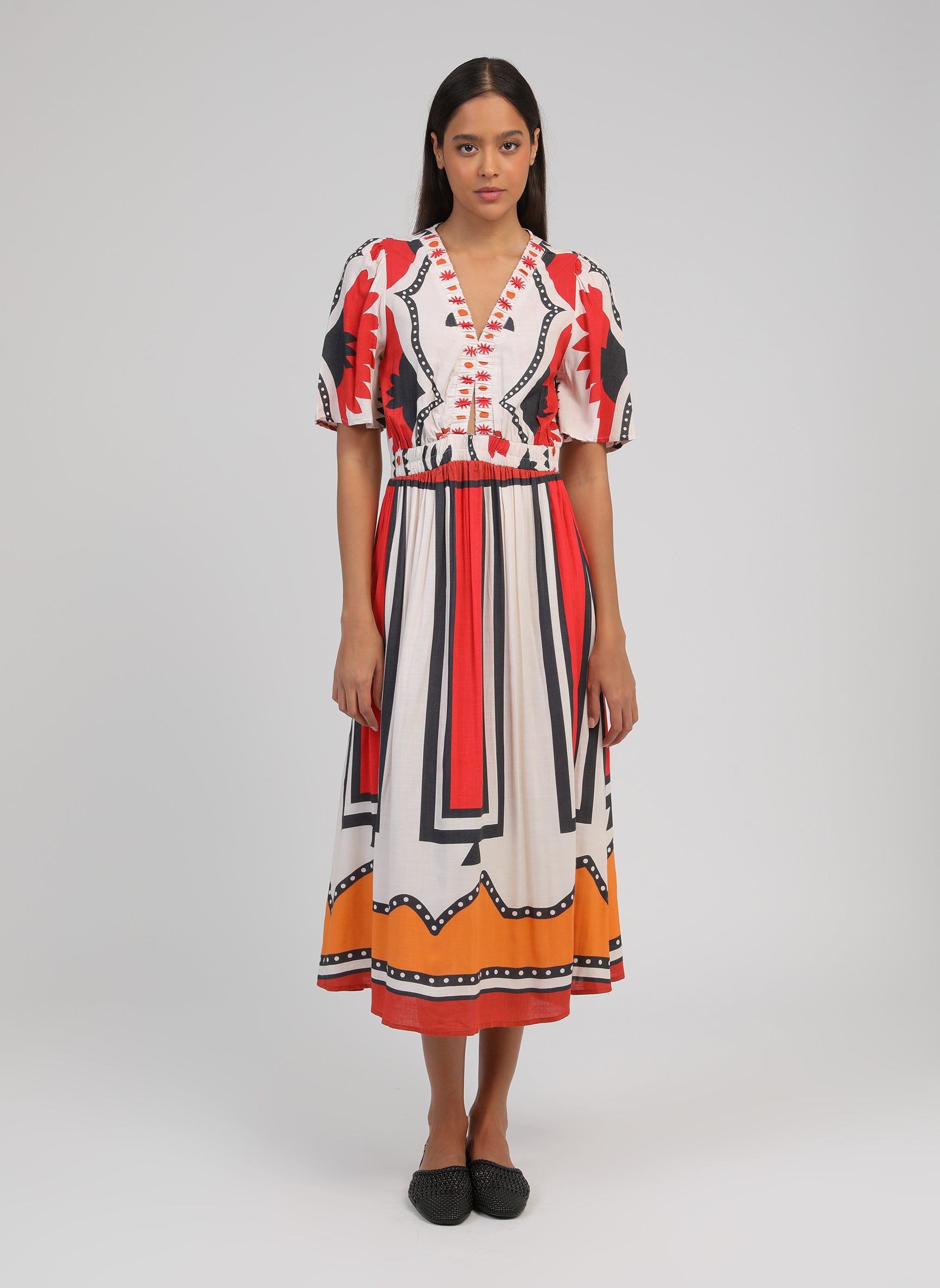 ROBE LONGUE ODEMARIA sage ecru