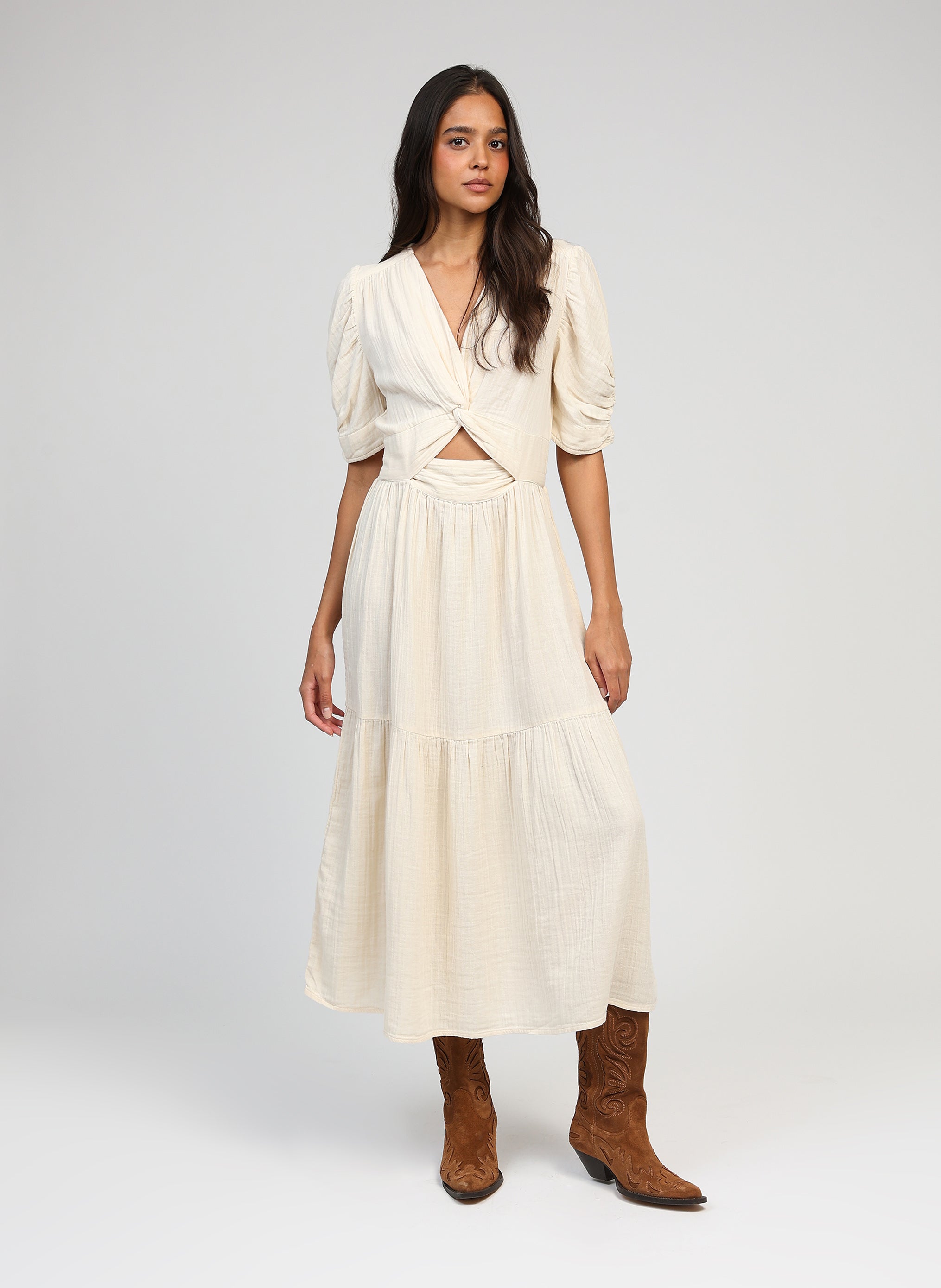 ROBE MIDI ODOUMA ecru