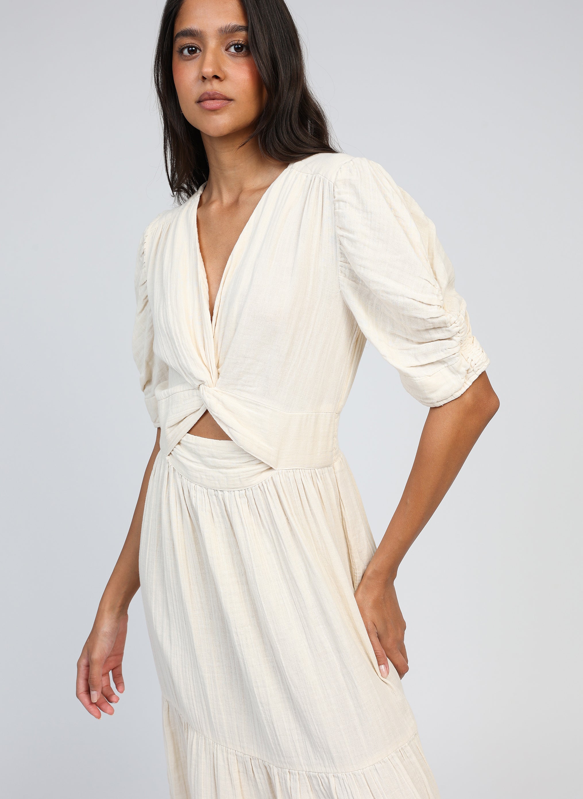 ROBE MIDI ODOUMA ecru