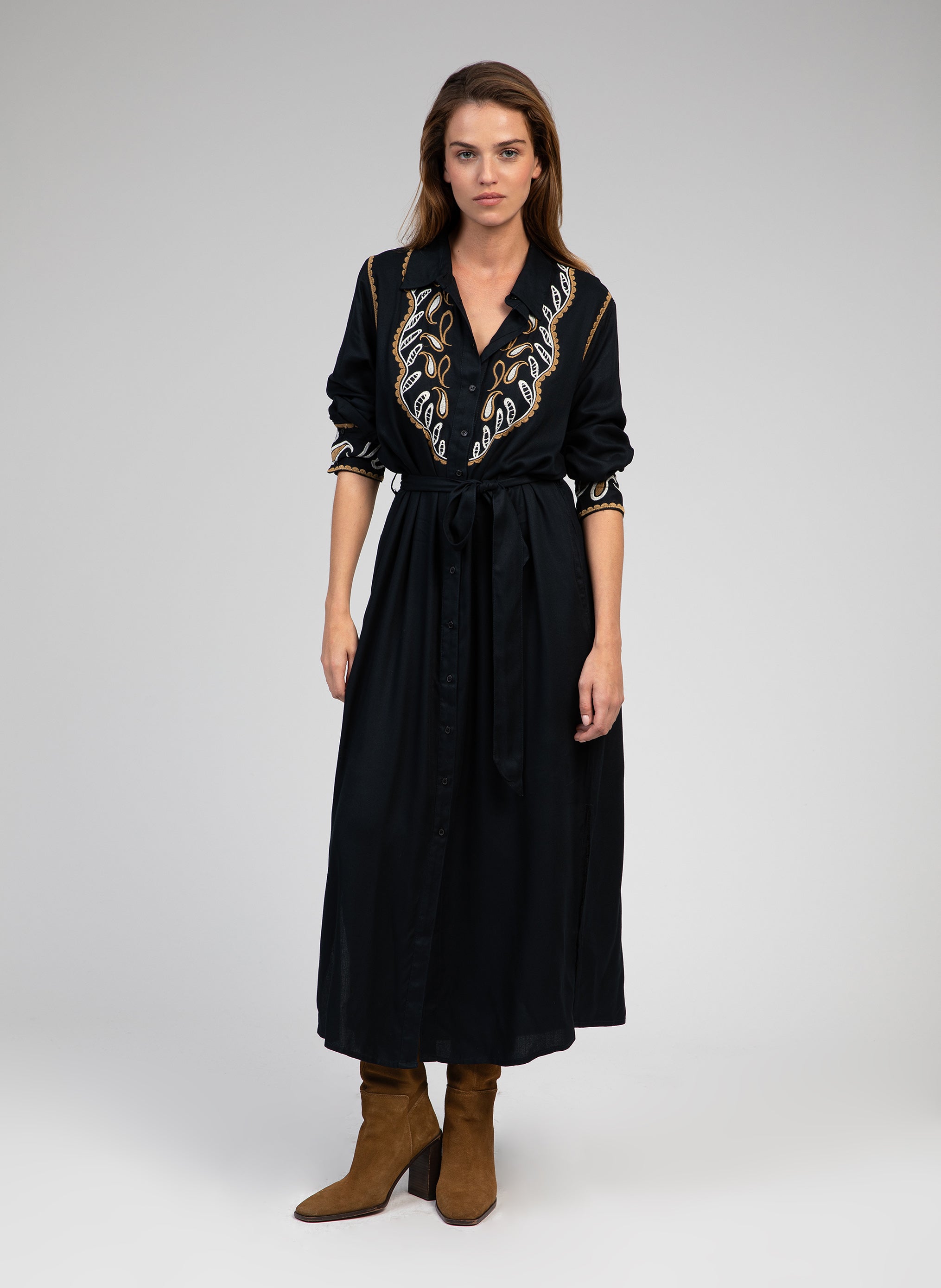ROBE LONGUE ORIANY noir