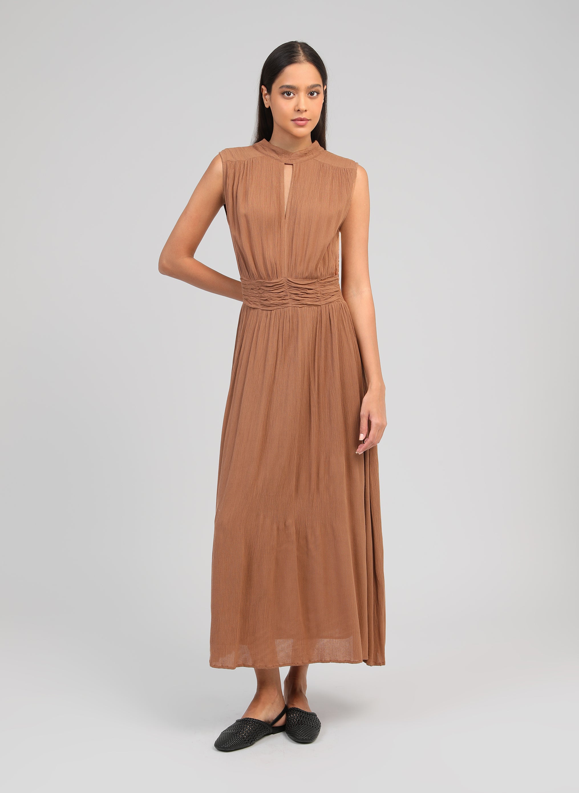 ROBE LONGUE ORLANY marron