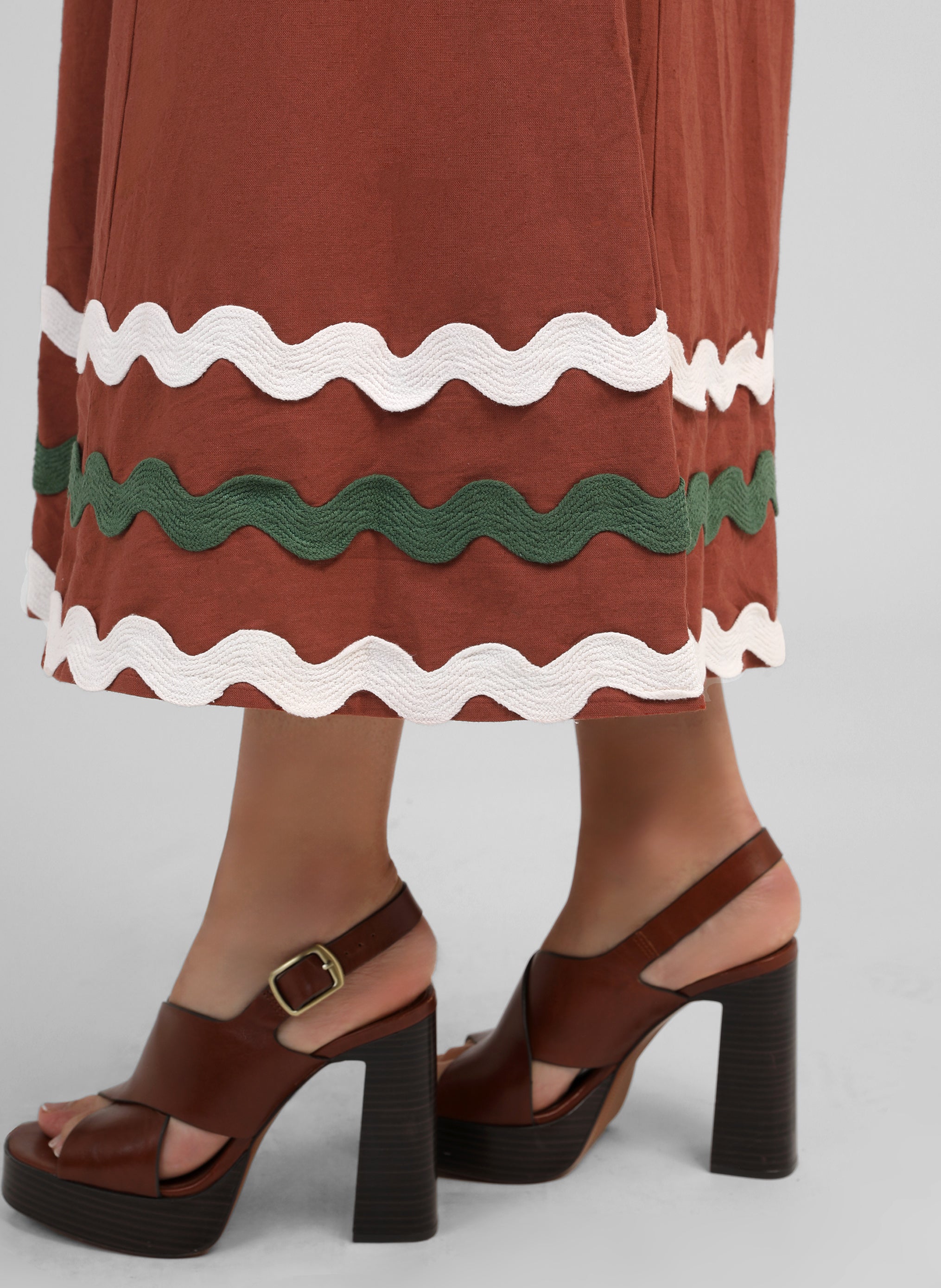 ROBE LONGUE OVALENTIN marron