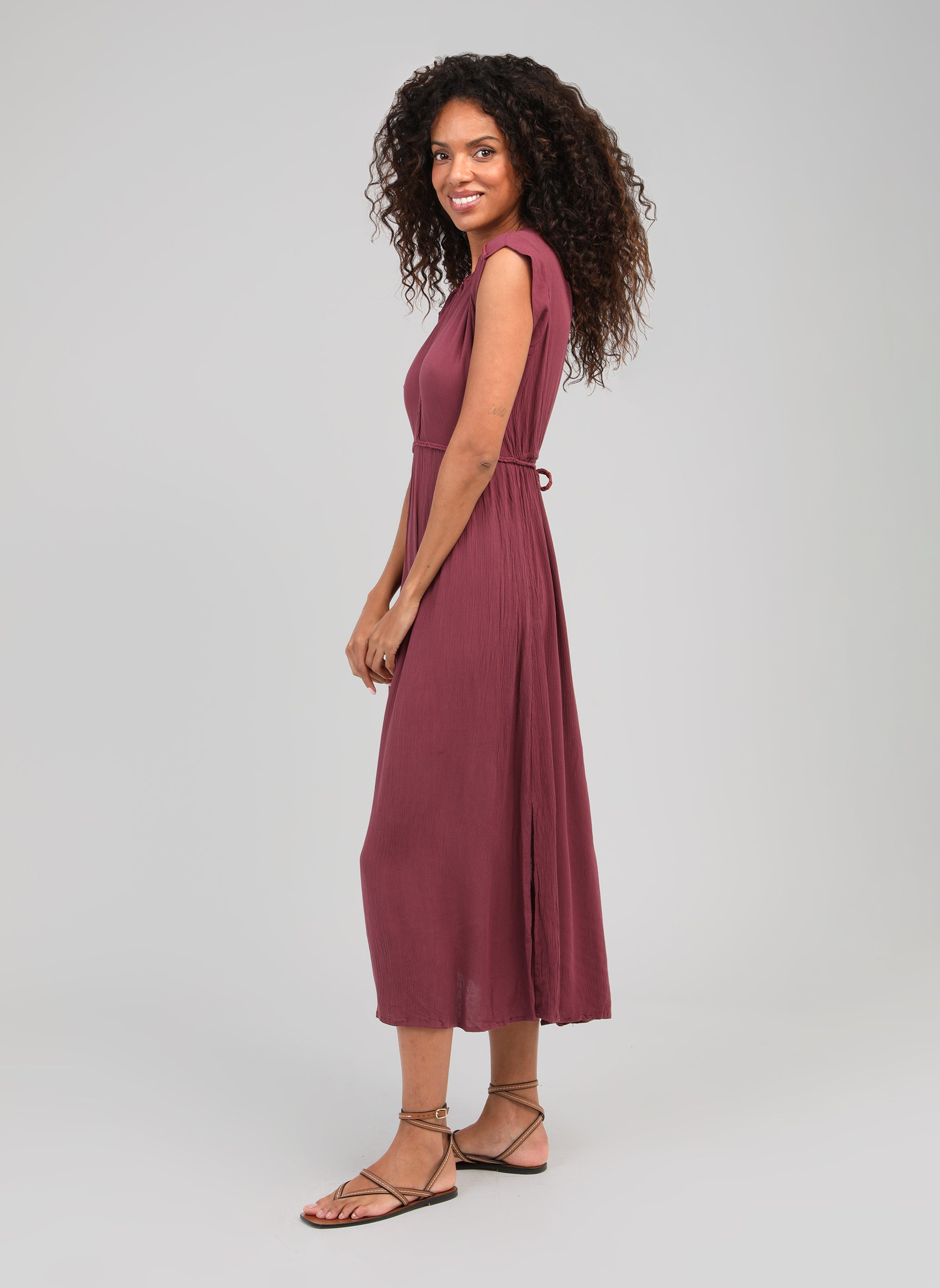 ROBE LONGUE OWESTINA raisin