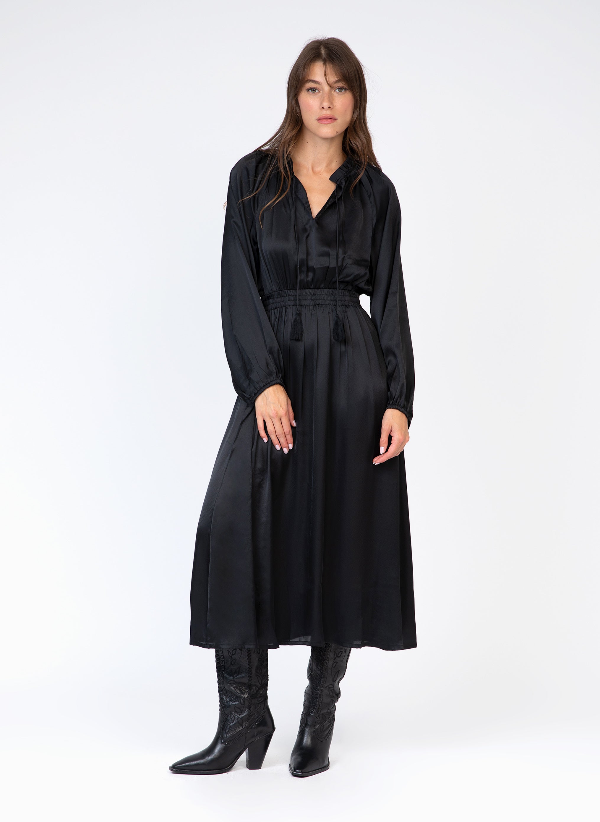 ROBE LONGUE OXENCE noir