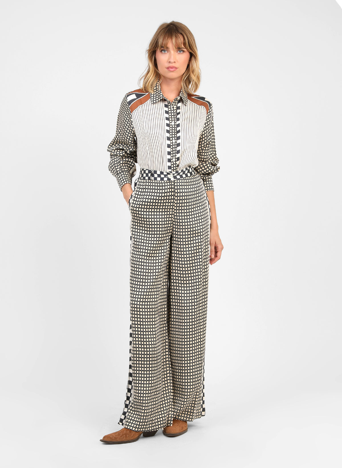 PANTALON ROMYLANE graphilo ecru