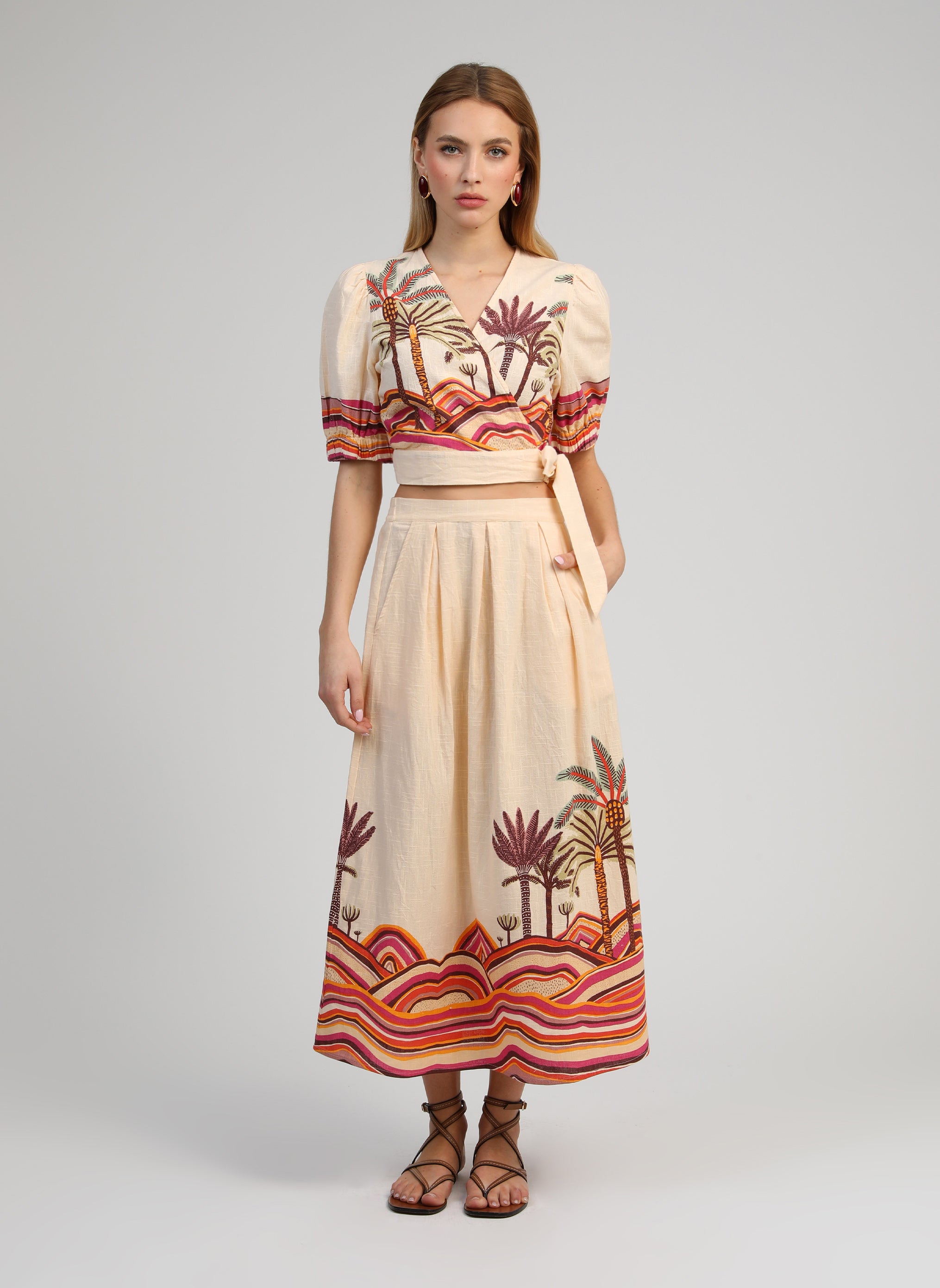 JUPE LONGUE RAMIRO palmyre rose