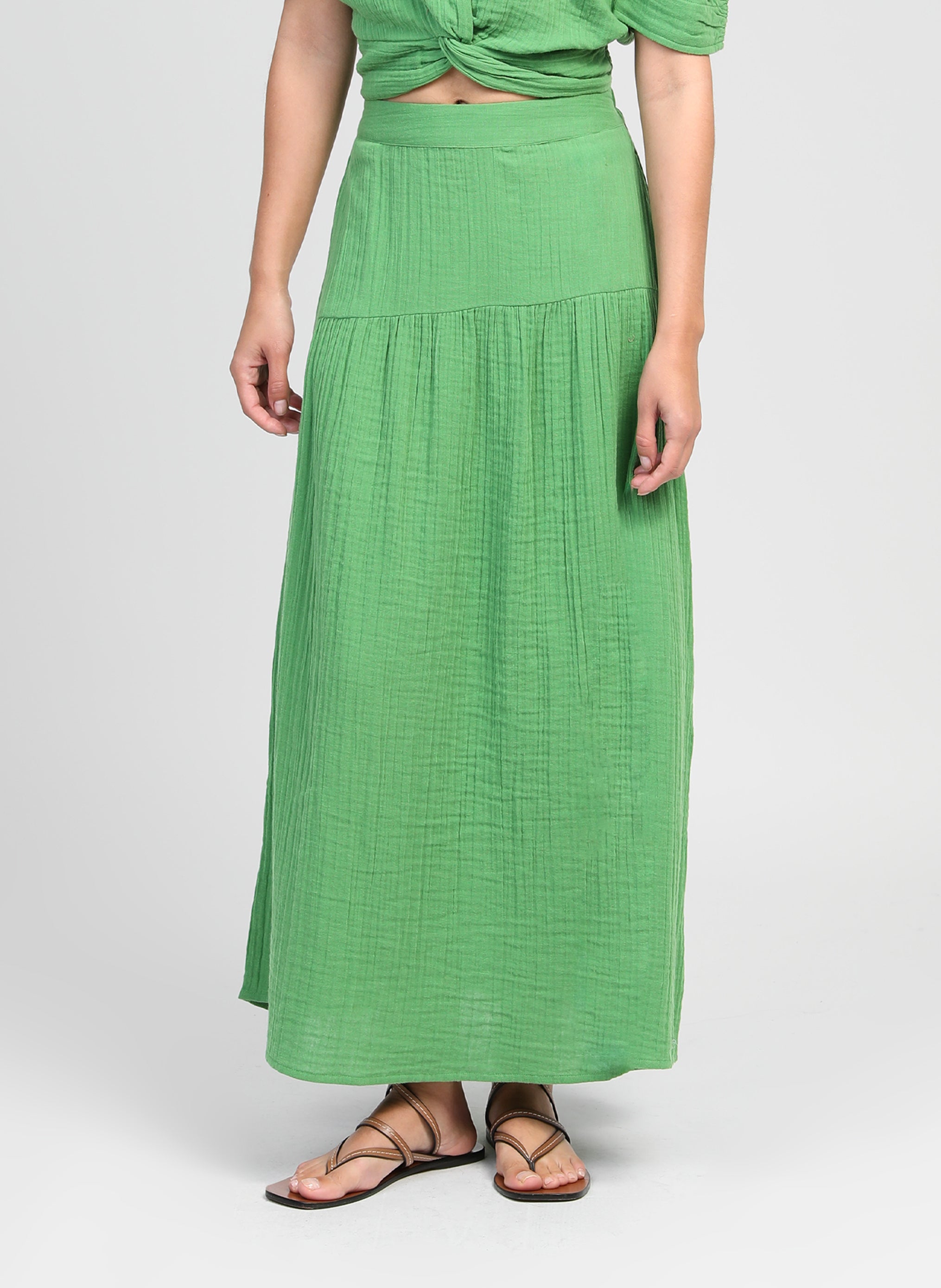 JUPE MIDI RITHA vert