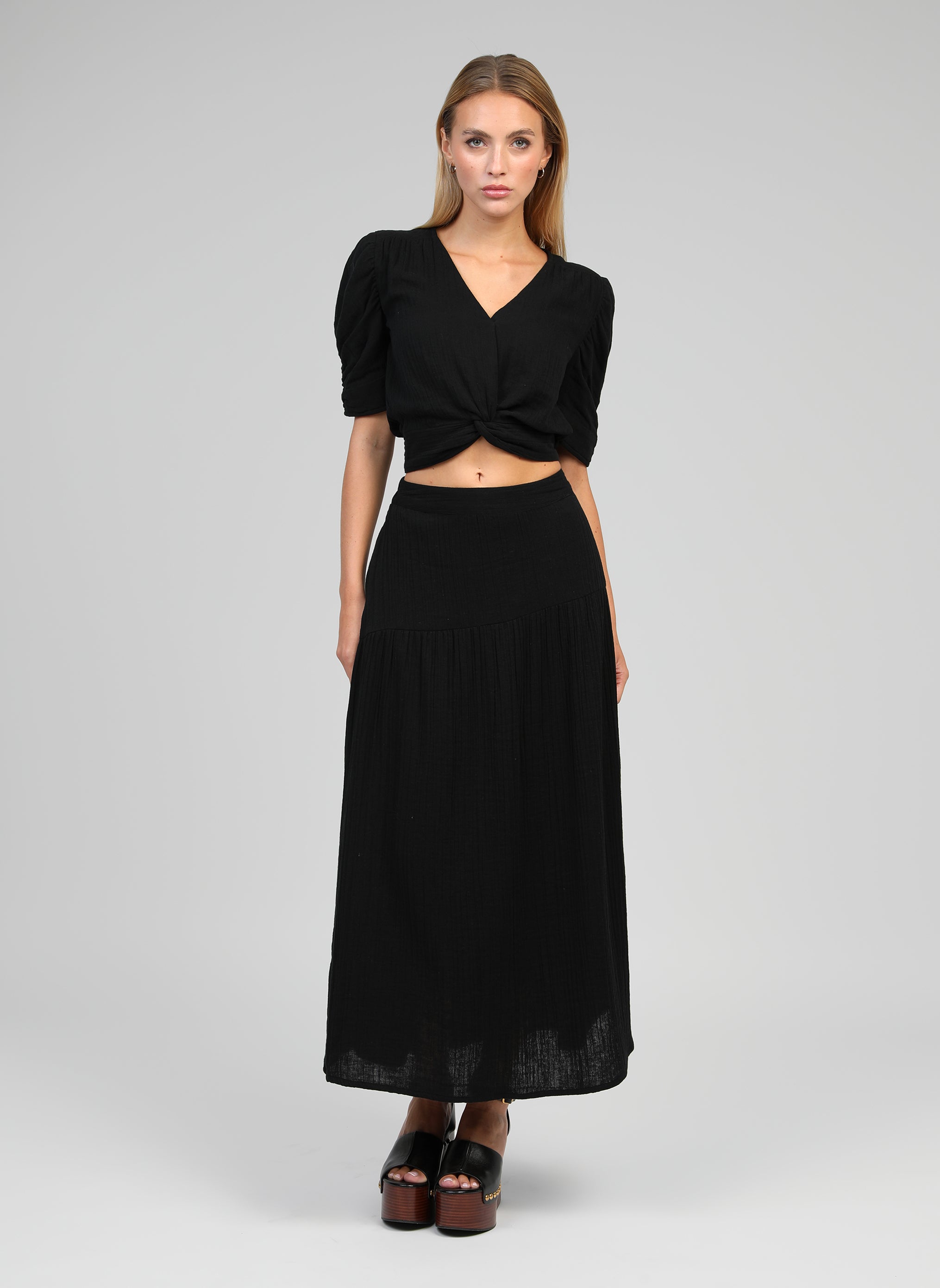 JUPE MIDI RITHA noir