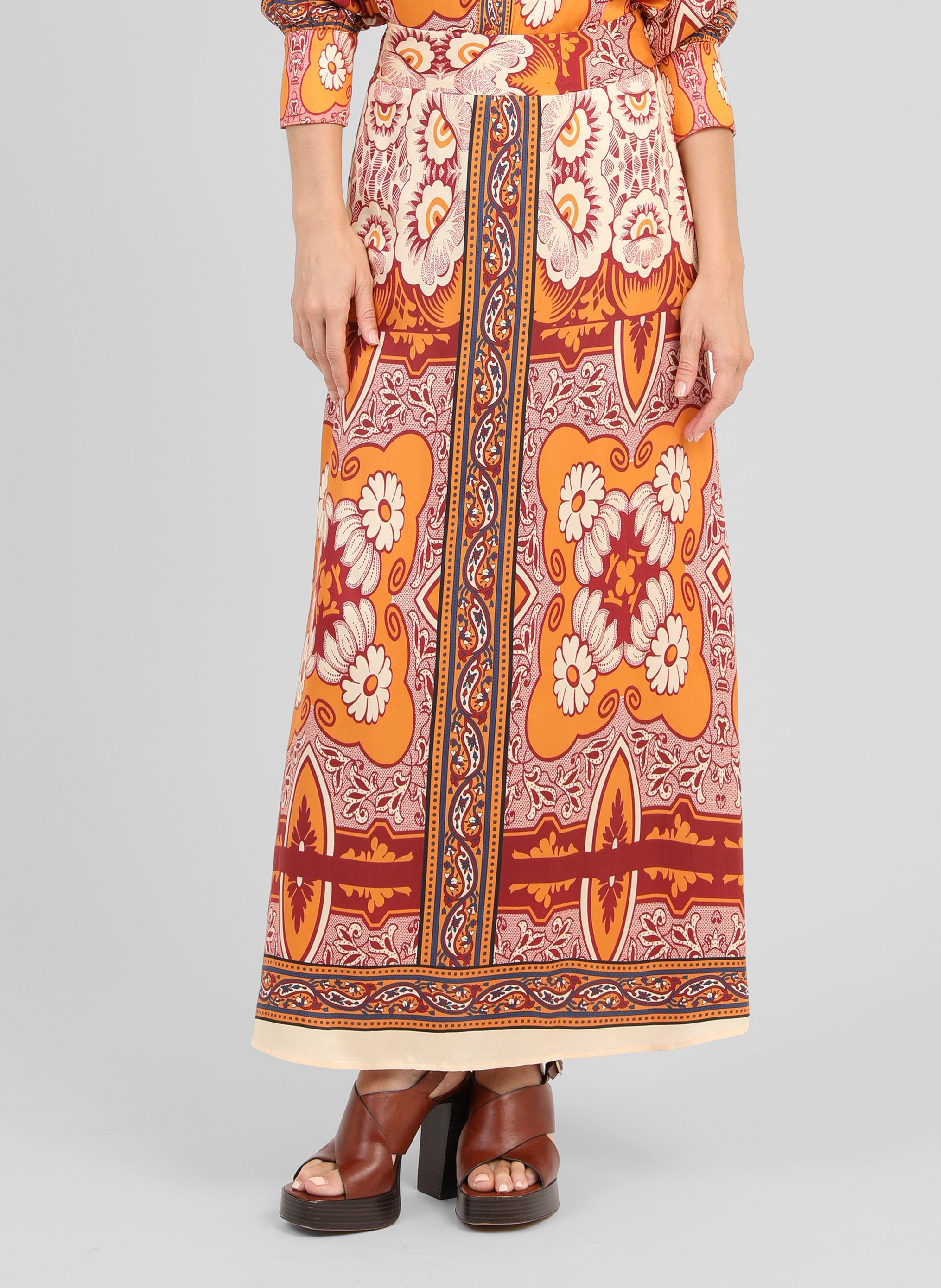 JUPE LONGUE ROBILIANE vitali orange