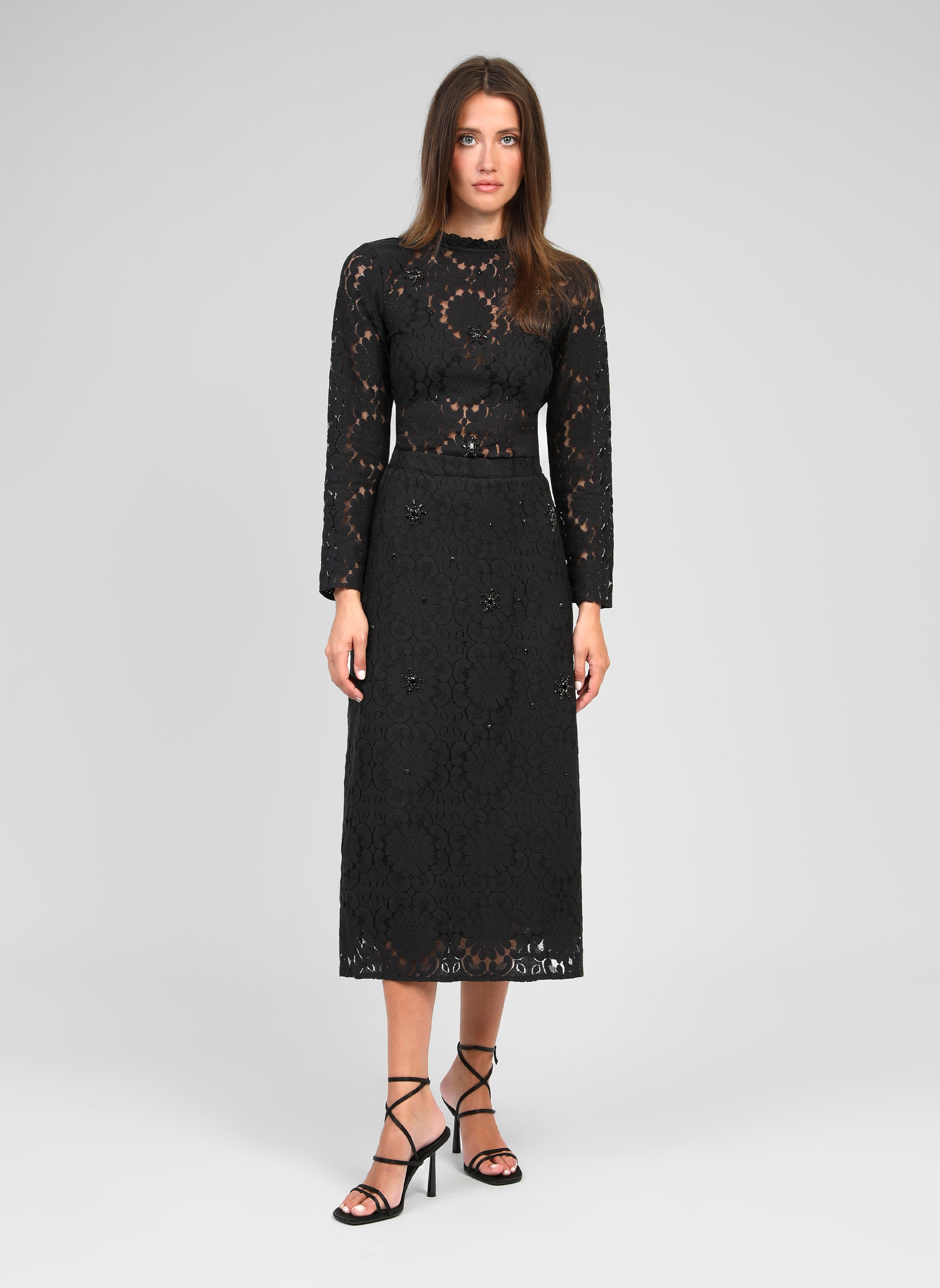 JUPE MIDI ROSALE noir