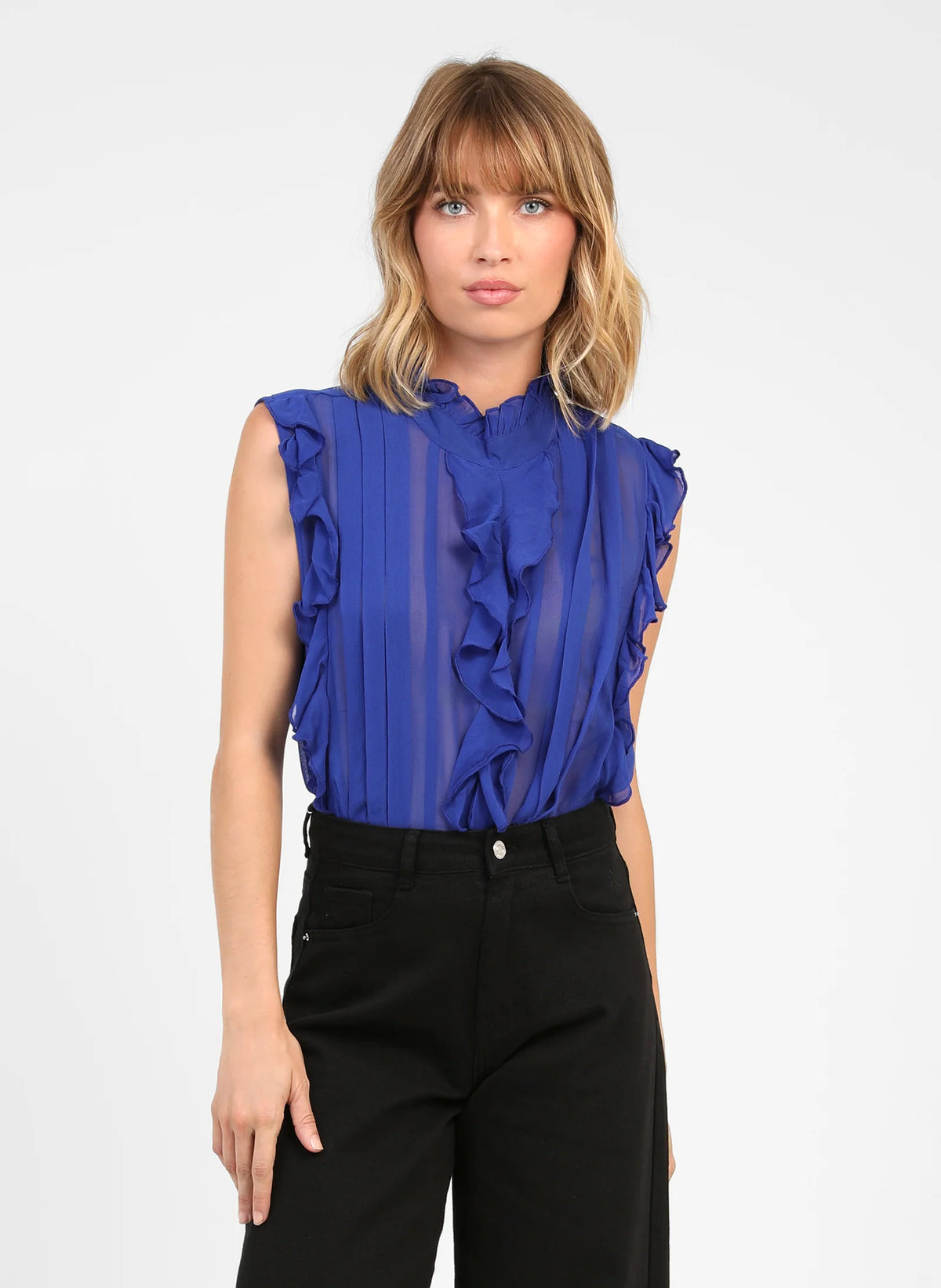 TOP SAHANIE bleu electrique