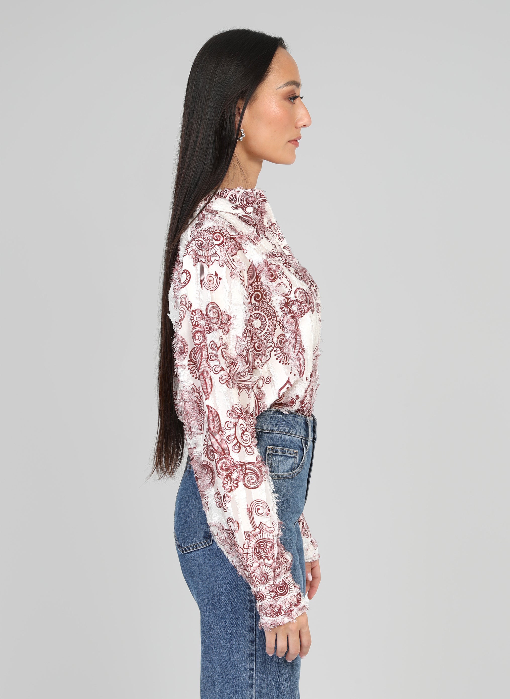 CHEMISE SOPHINA jakala bordeaux