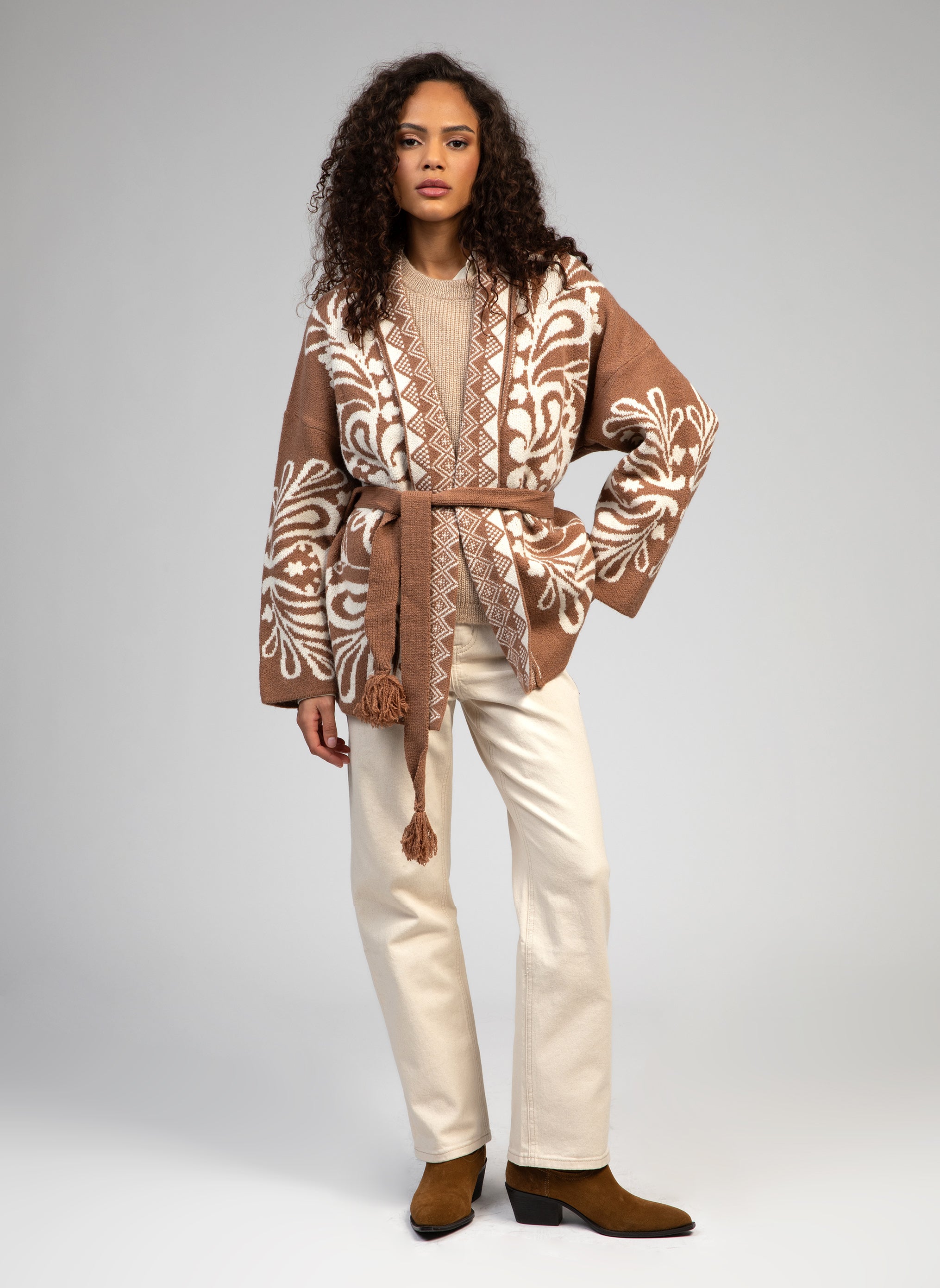 CARDIGAN VISHNOU noisette