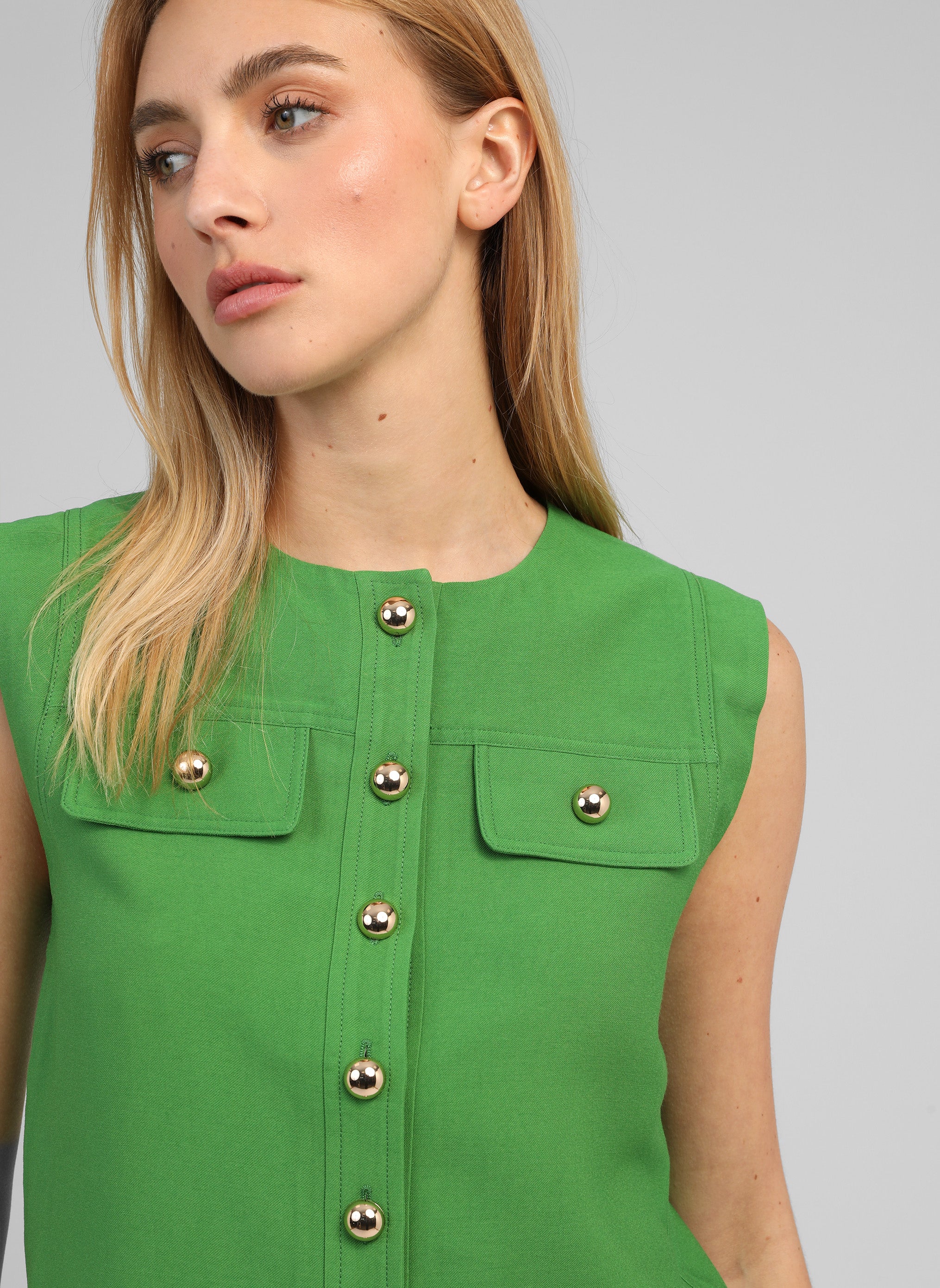 VESTE SANS MANCHES ZELIA pomme