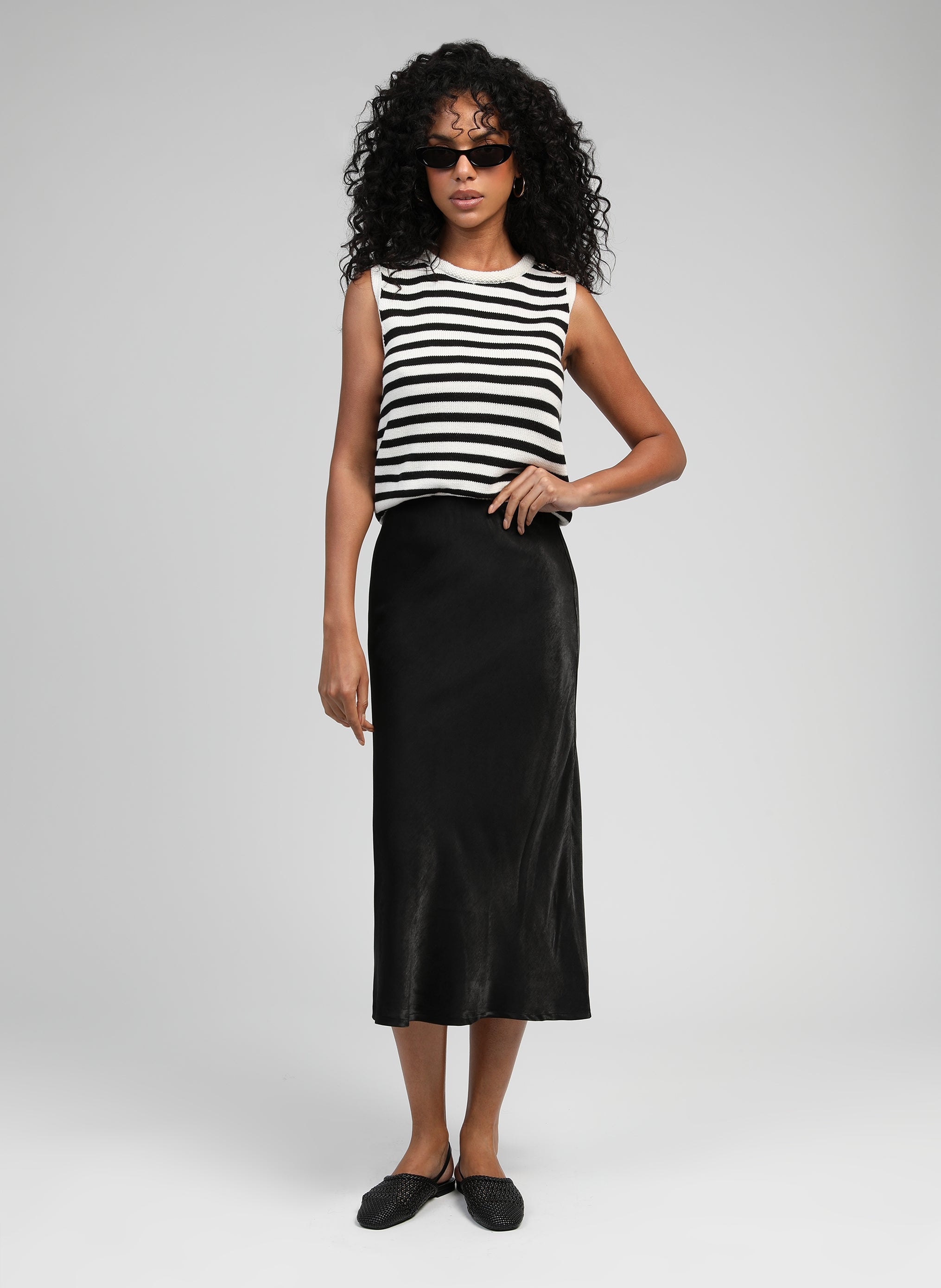 JUPE MIDI GALVINE noir