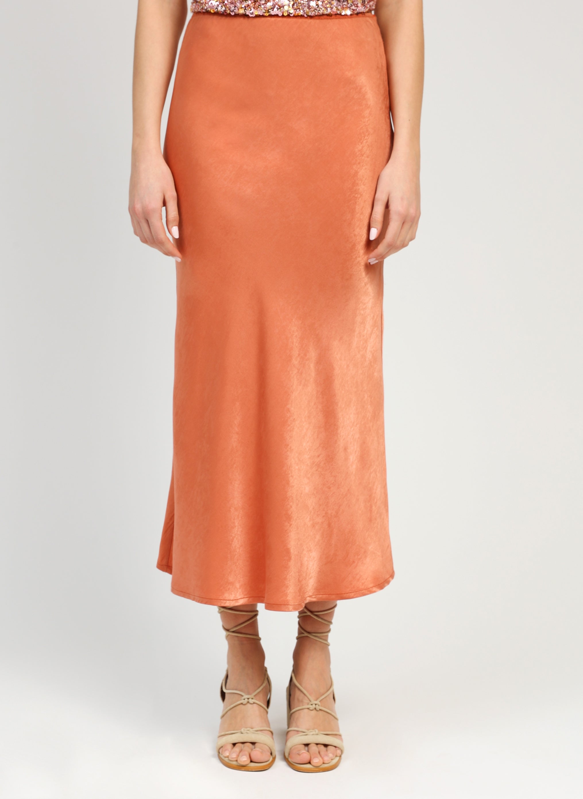 JUPE MIDI GALVINE terracotta