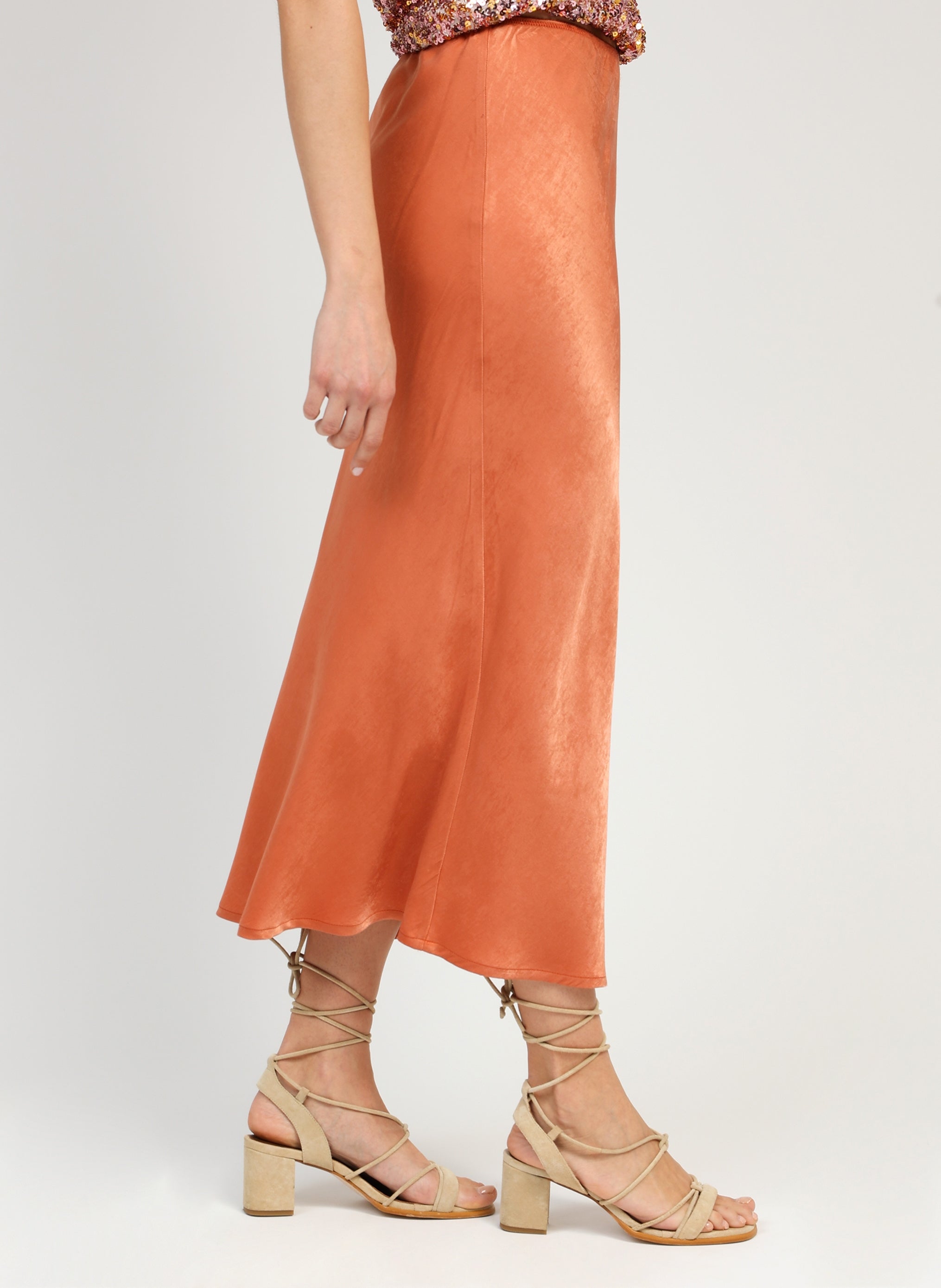 JUPE MIDI GALVINE terracotta