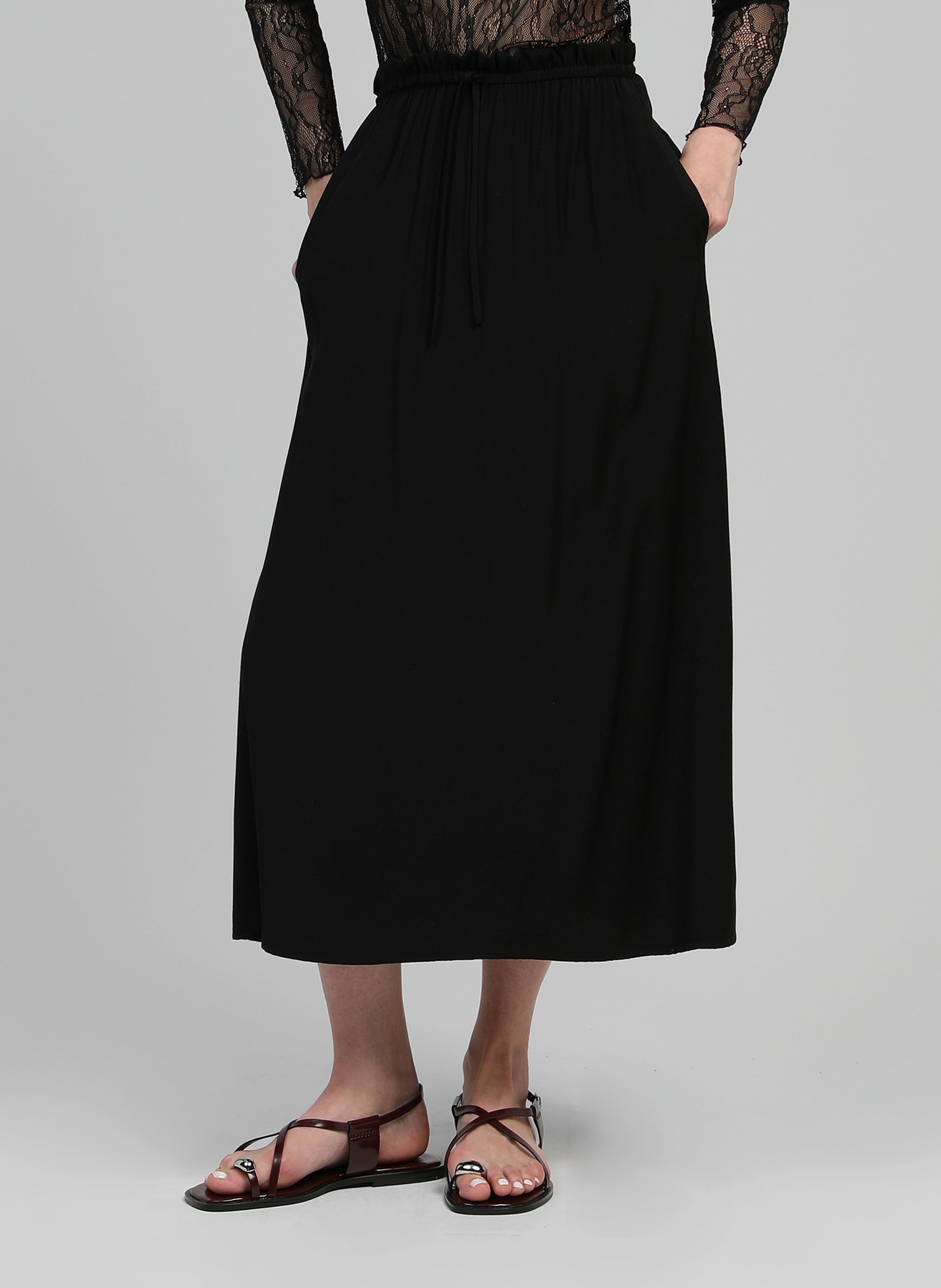 JUPE MIDI GANELIA noir