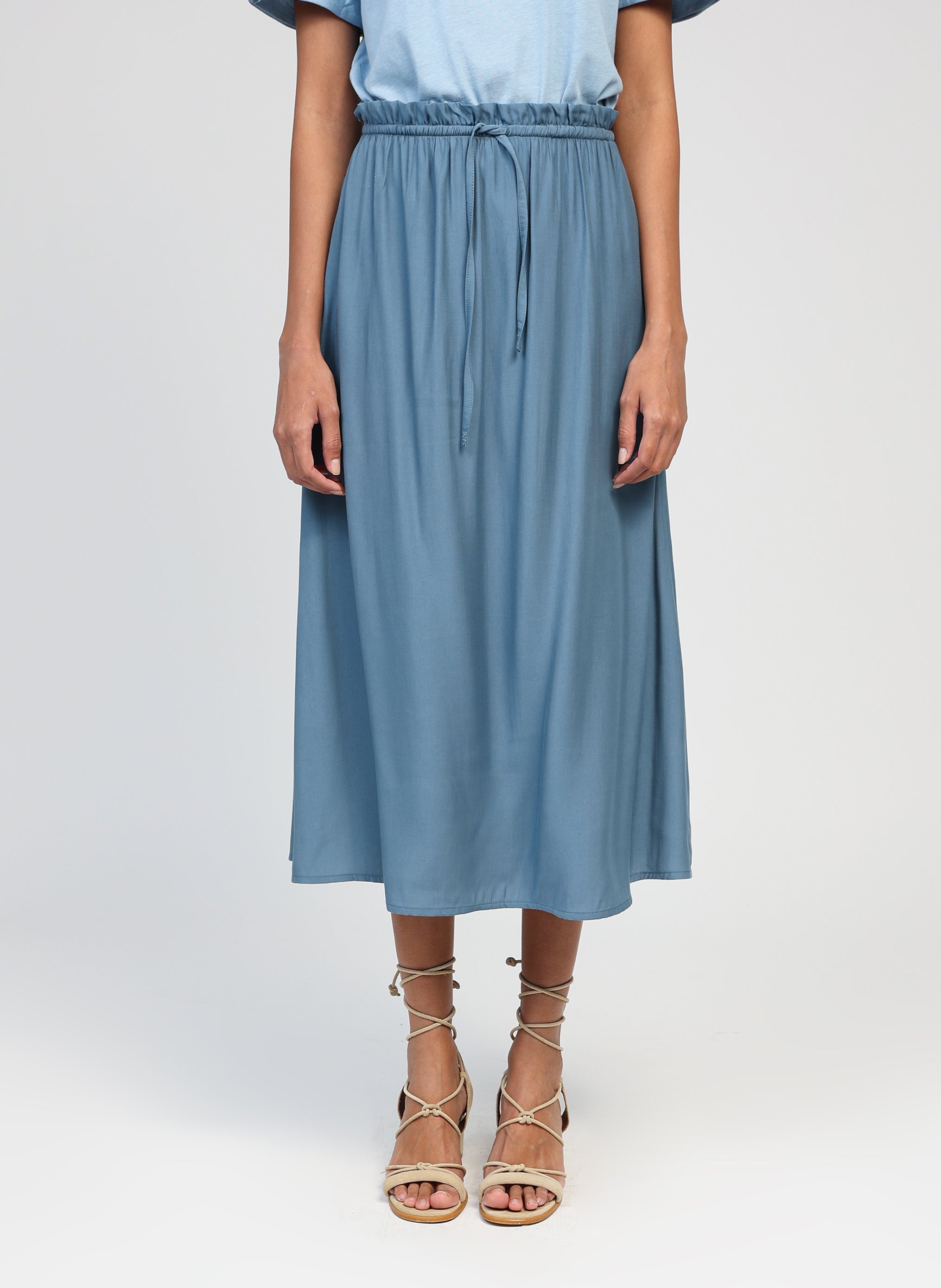 JUPE MIDI GANELIA azur