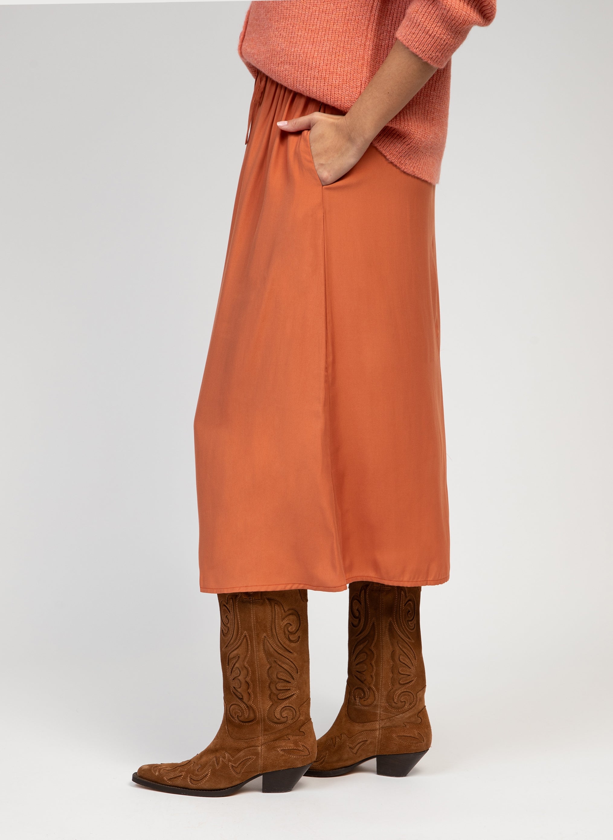 MIDI SKIRT GANELIA terracotta