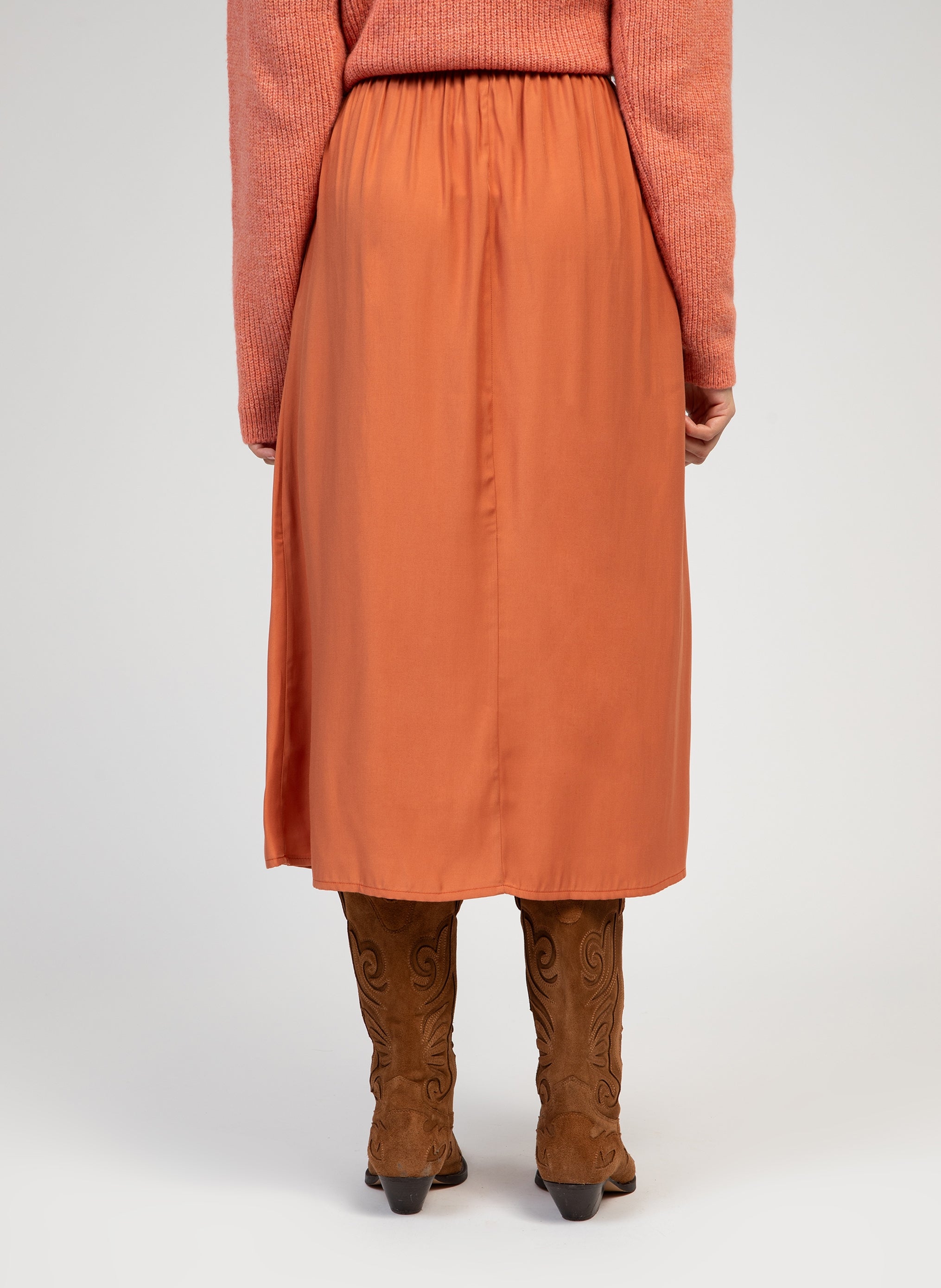 MIDI SKIRT GANELIA terracotta