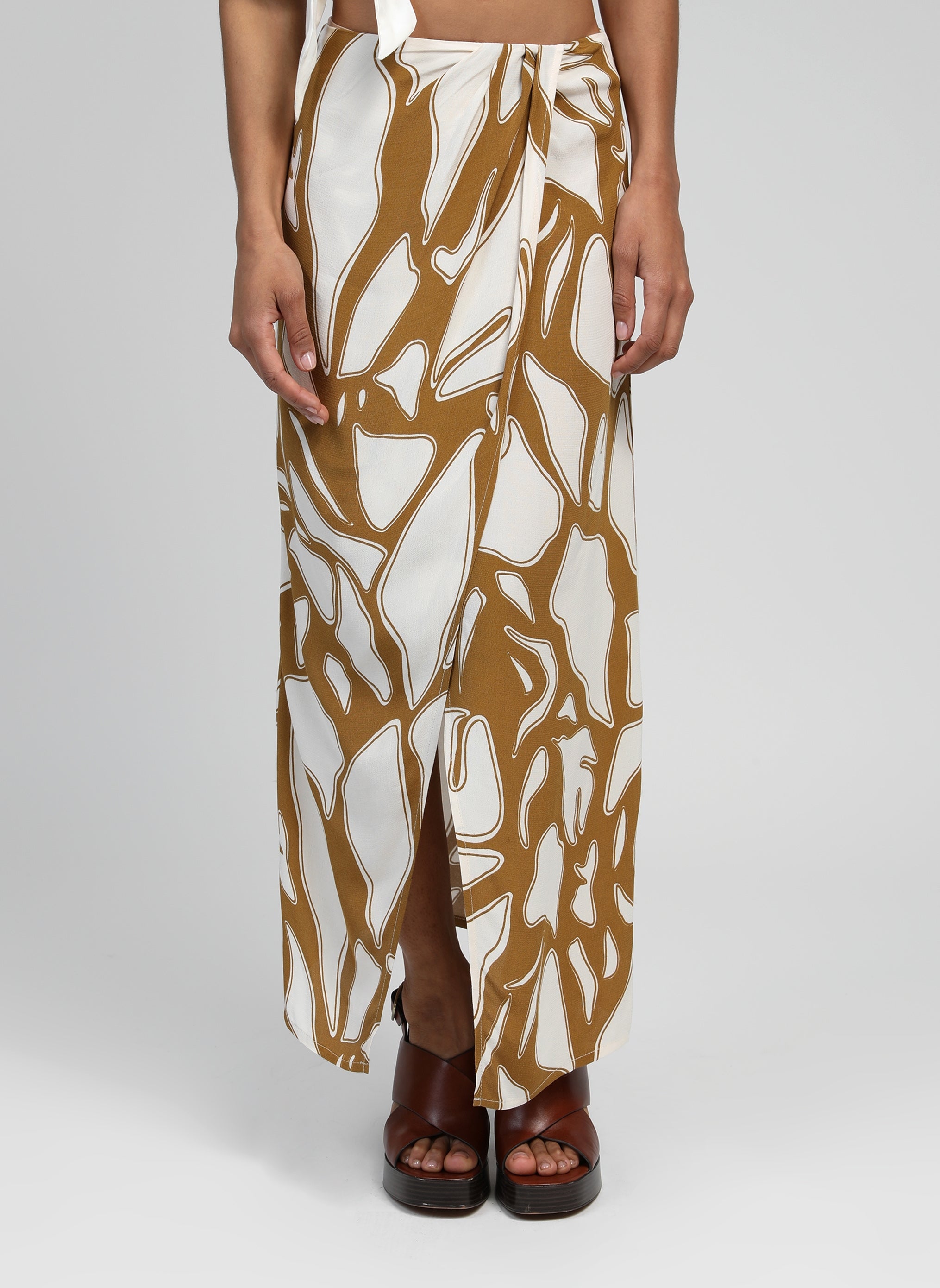 JUPE LONGUE GERIC flame olive