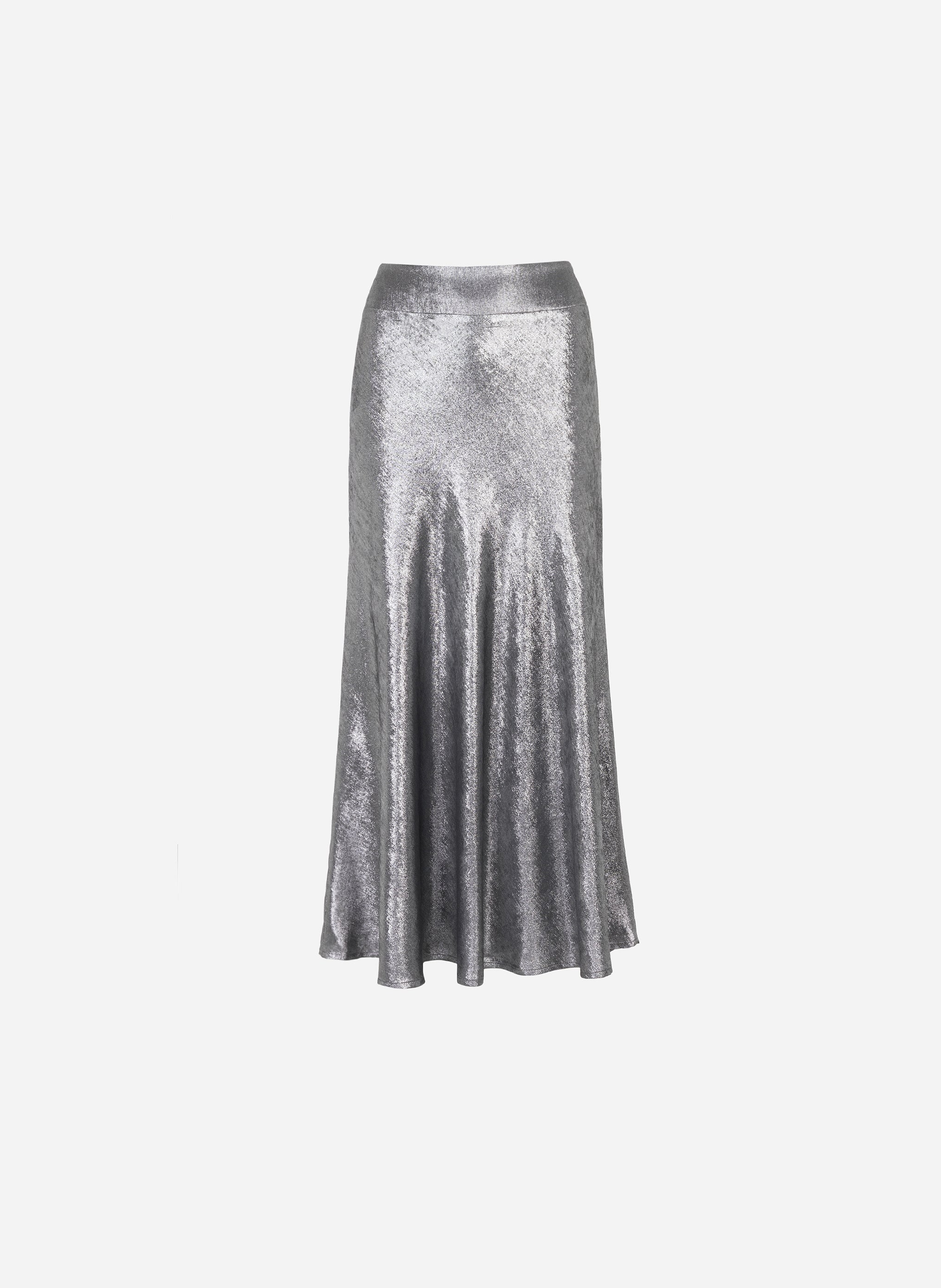 JUPE MIDI JANYMA gris