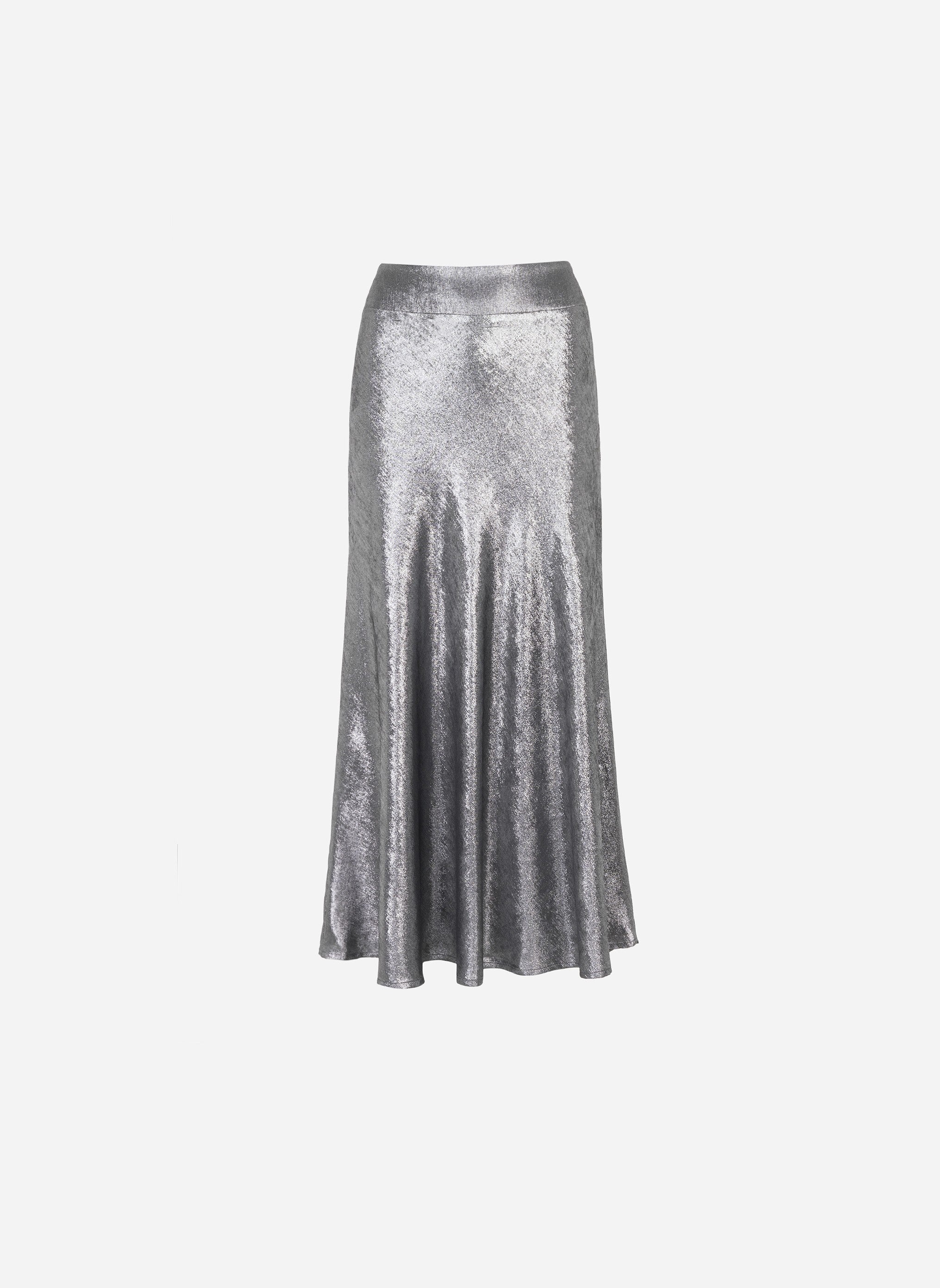 JUPE MIDI JANYMA gris